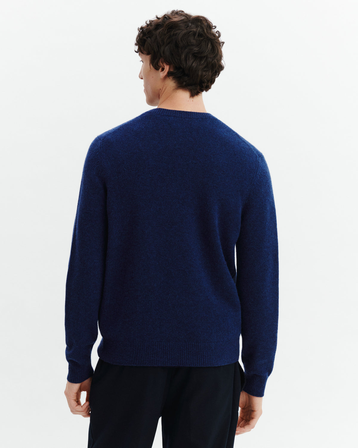 Pull col V Louis-BLEU NOCTURNE-100% cachemire