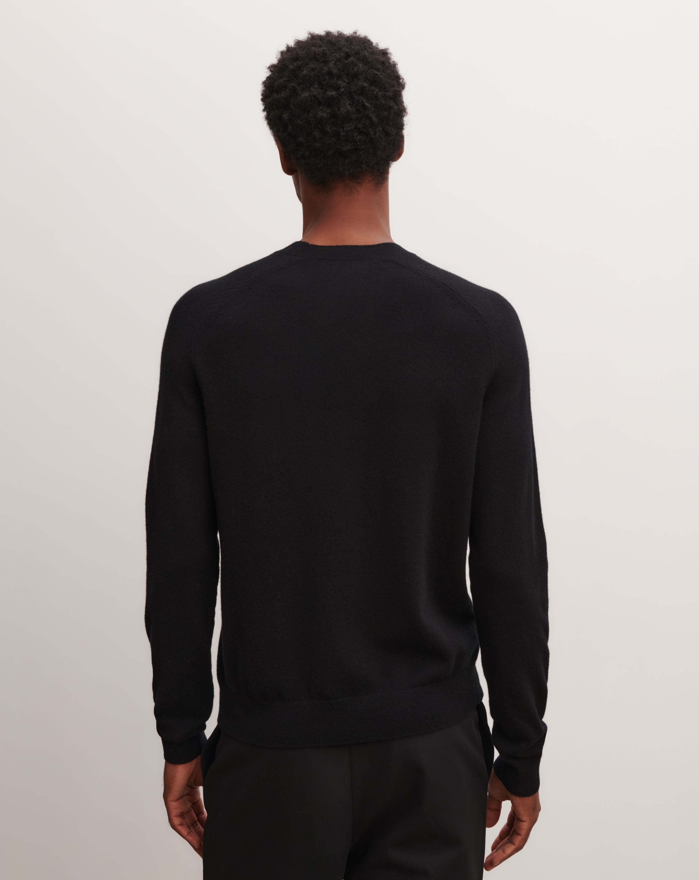 Pull col rond manches marteau-NOIR-100% cachemire