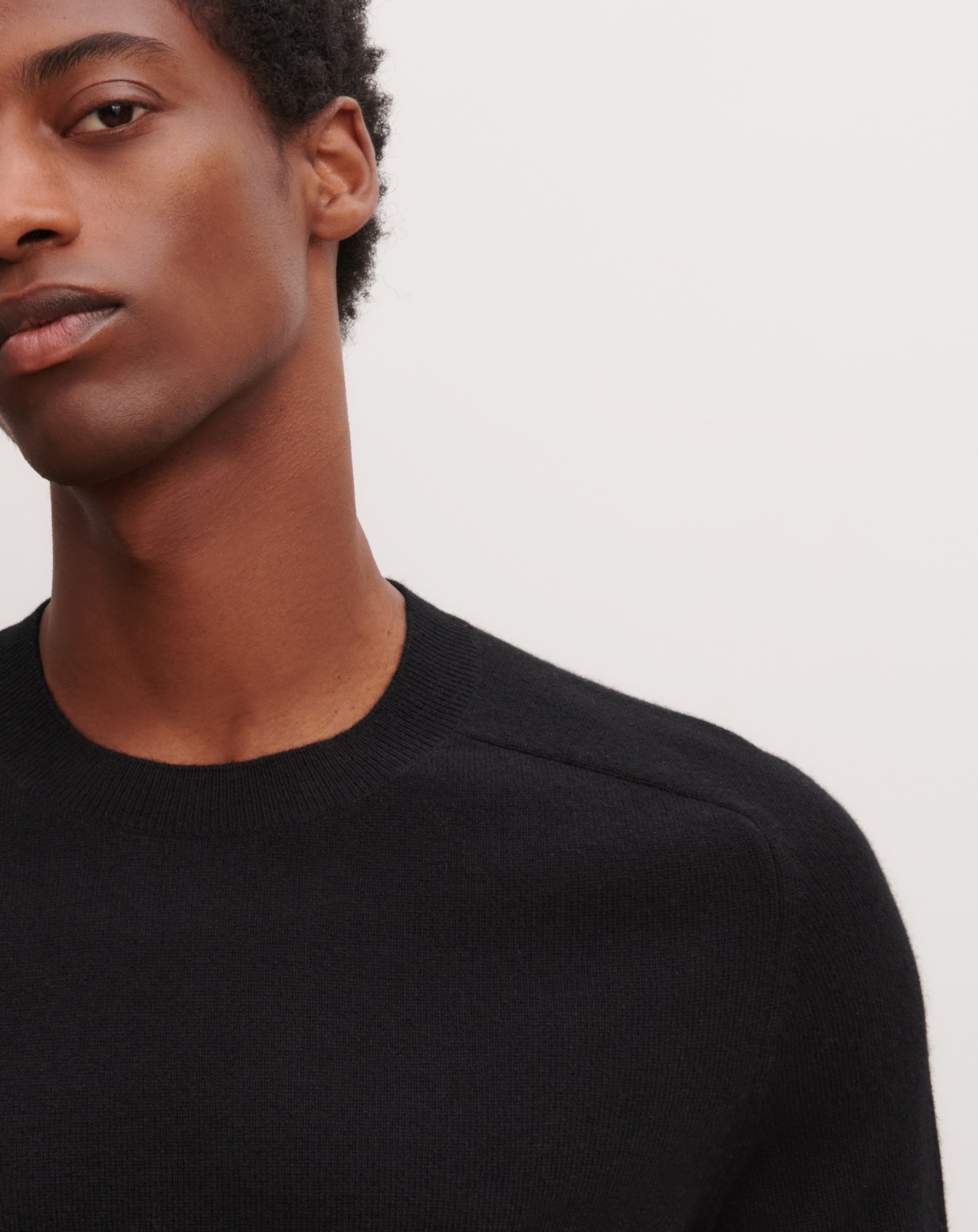 Pull col rond manches marteau-NOIR-100% cachemire