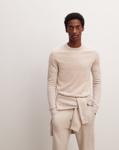 Pull col rond manches marteau-TOURTERELLE-100% cachemire