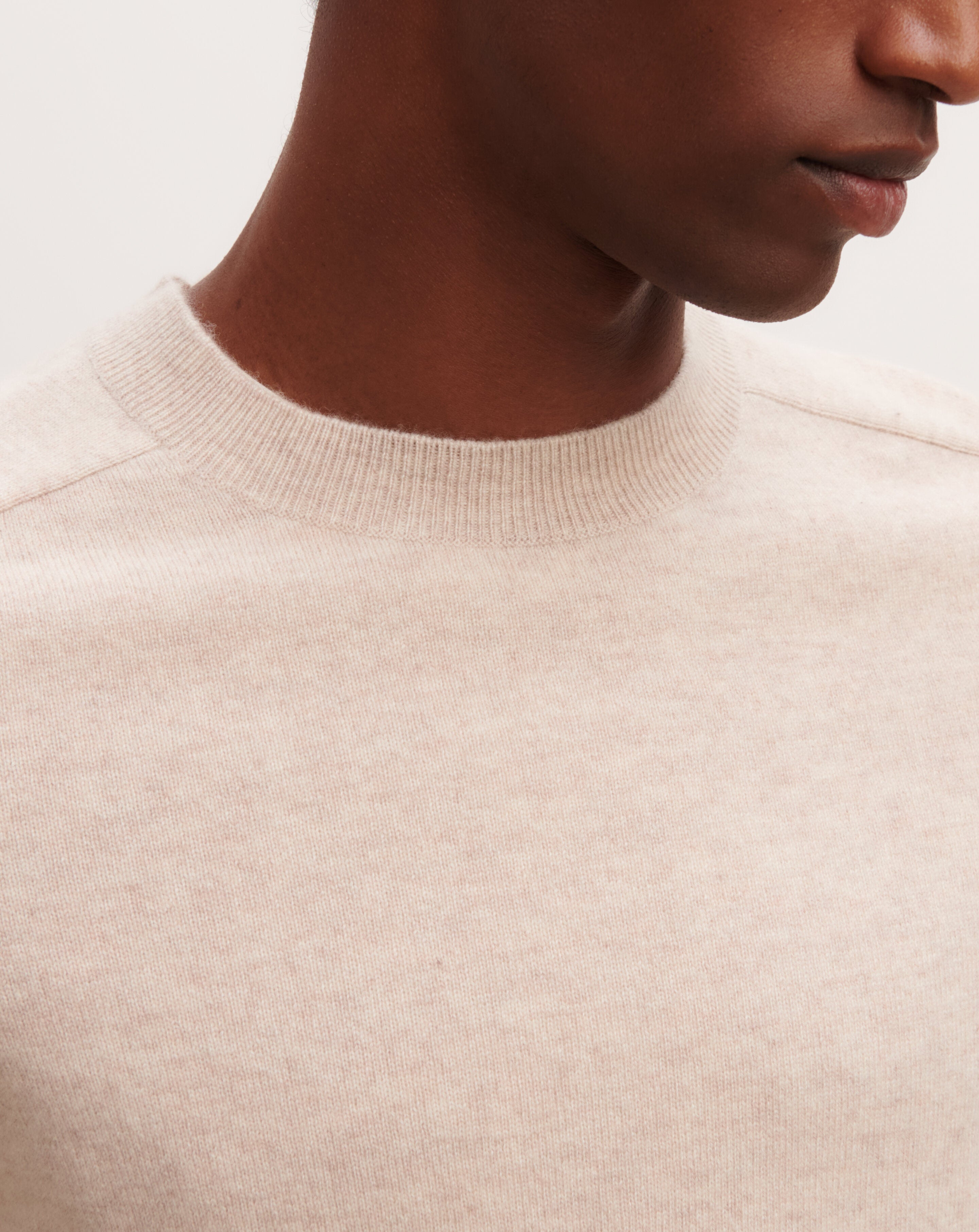 Pull col rond manches marteau-TOURTERELLE-100% cachemire