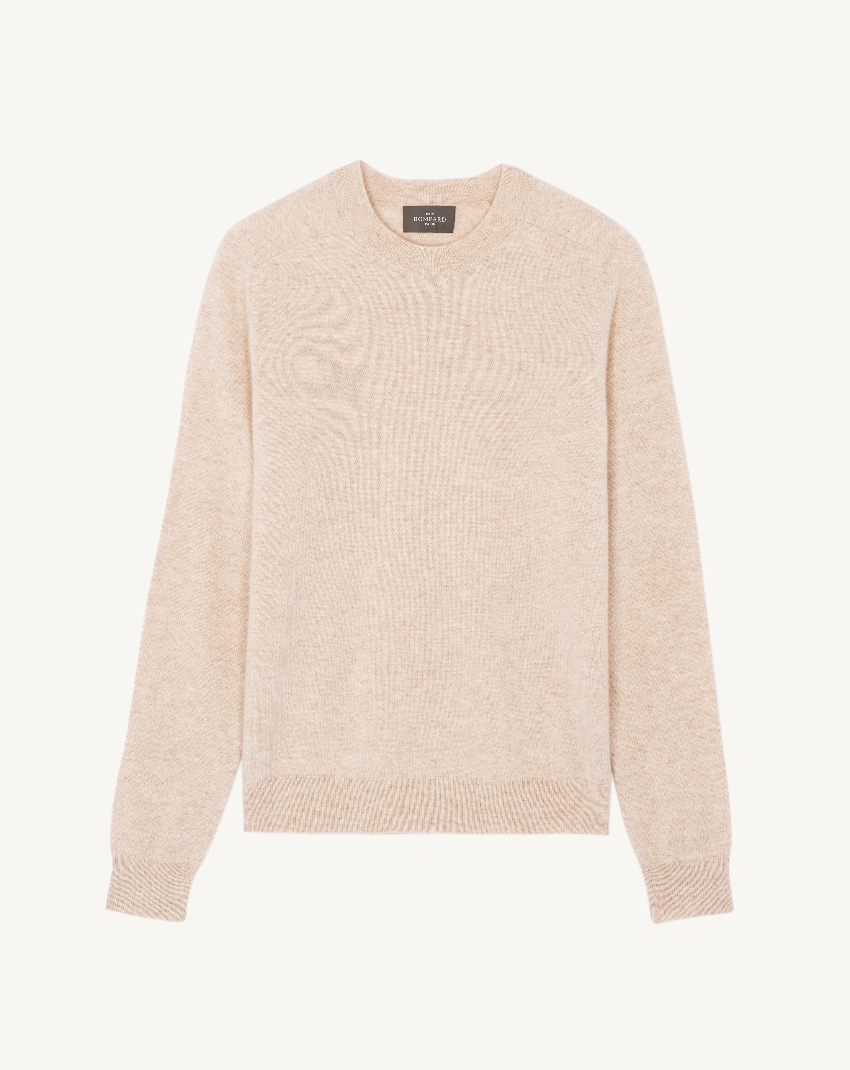 Pull col rond manches marteau-TOURTERELLE-100% cachemire