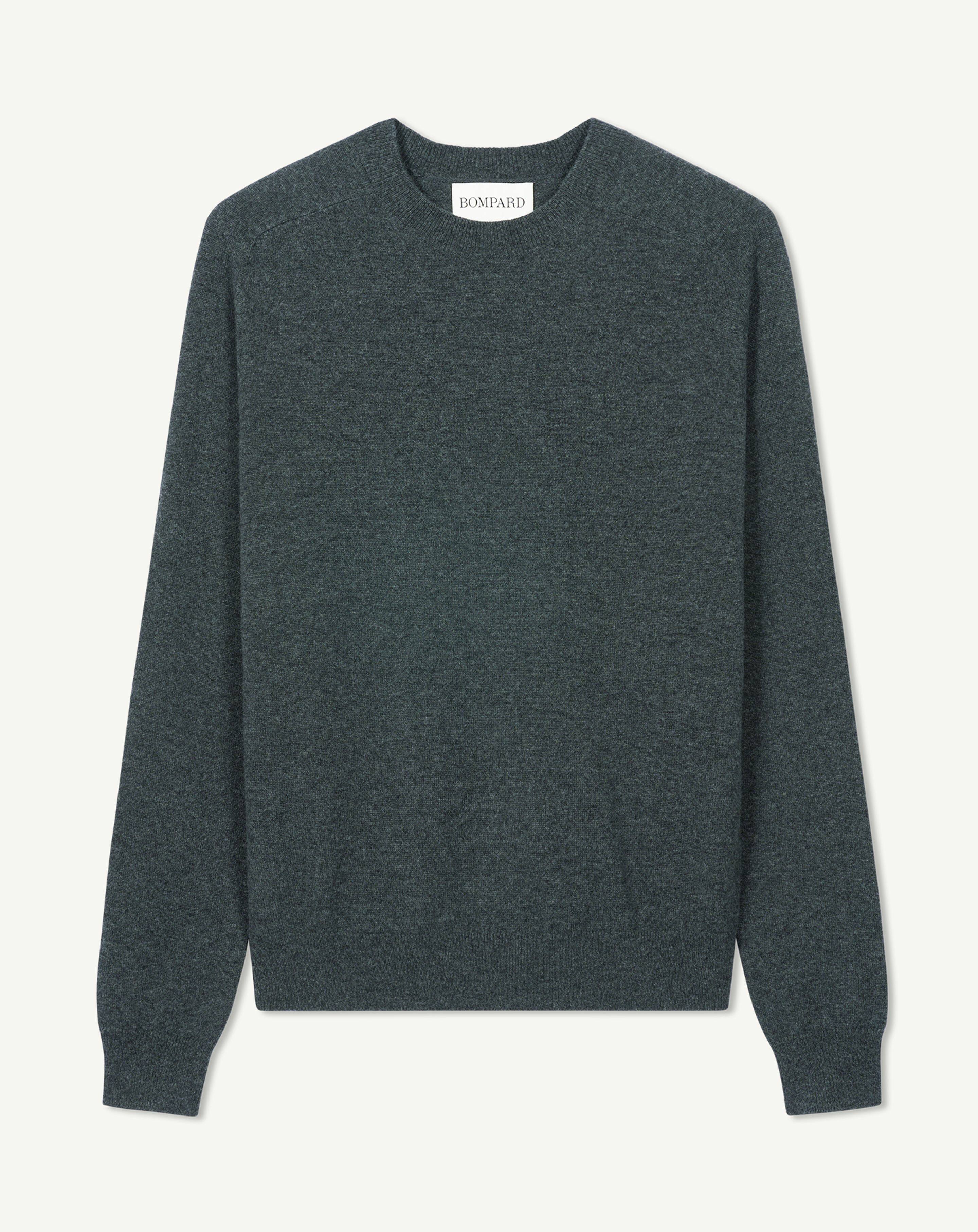 Pull col rond manches marteau-ANTHRACITE-100% cachemire
