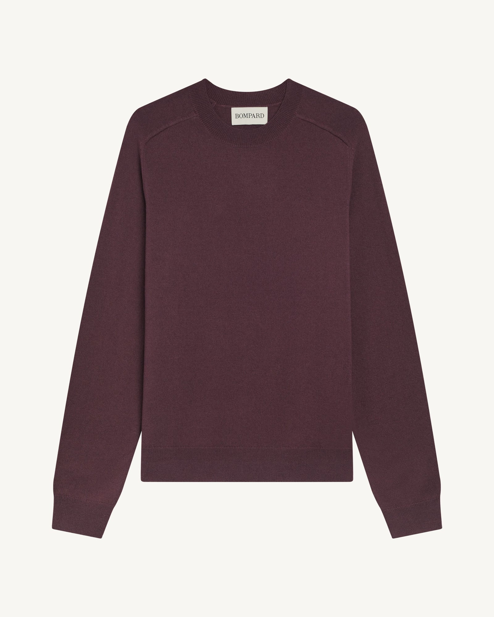 Pull col rond manches marteau-GRENAT-100% cachemire