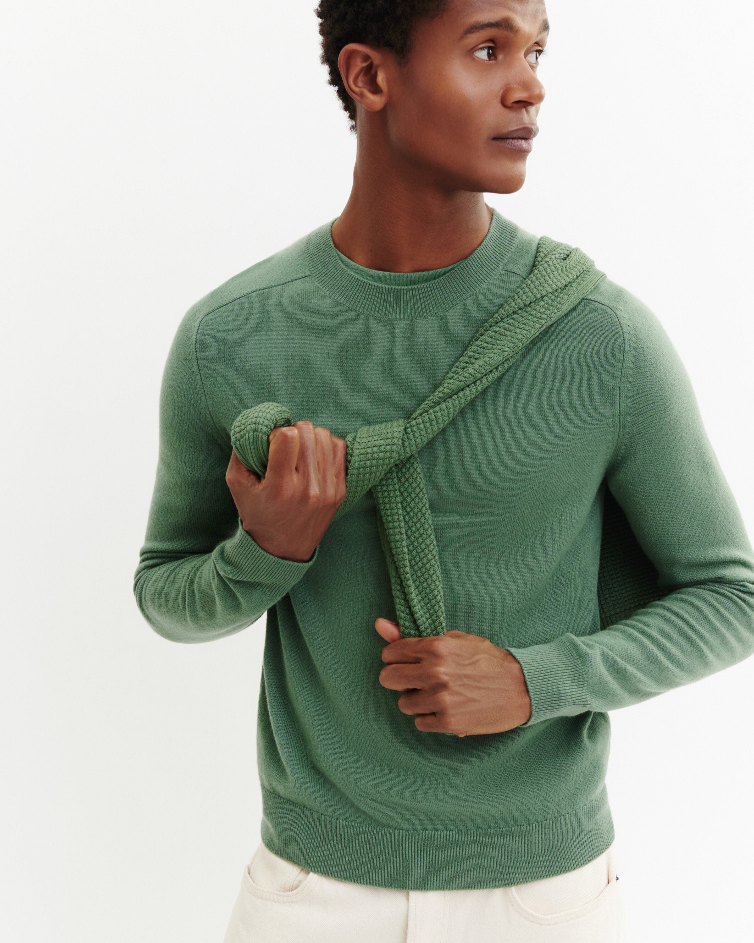 Pull col rond manches marteau-JADE-100% cachemire