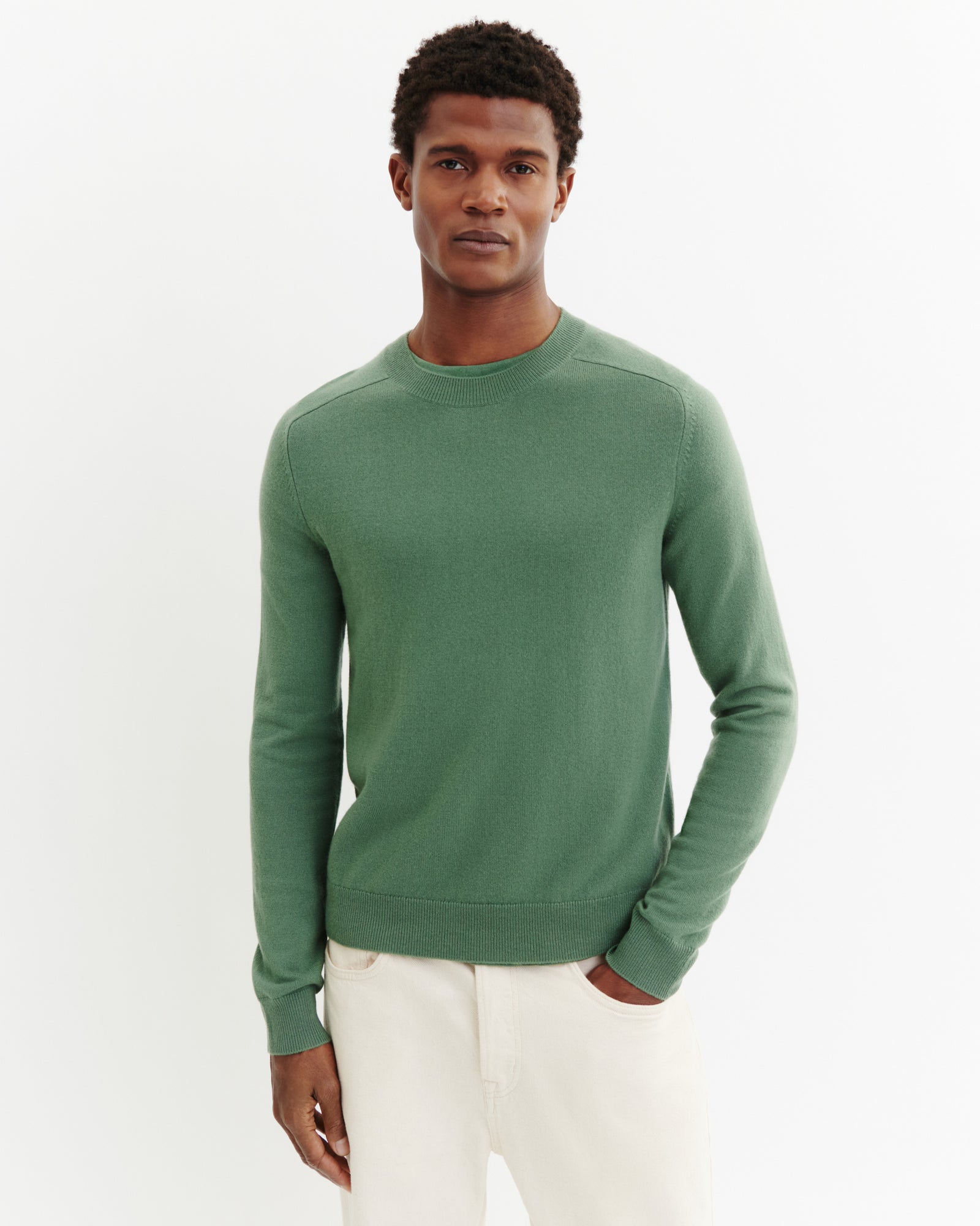 Pull col rond manches marteau-JADE-100% cachemire