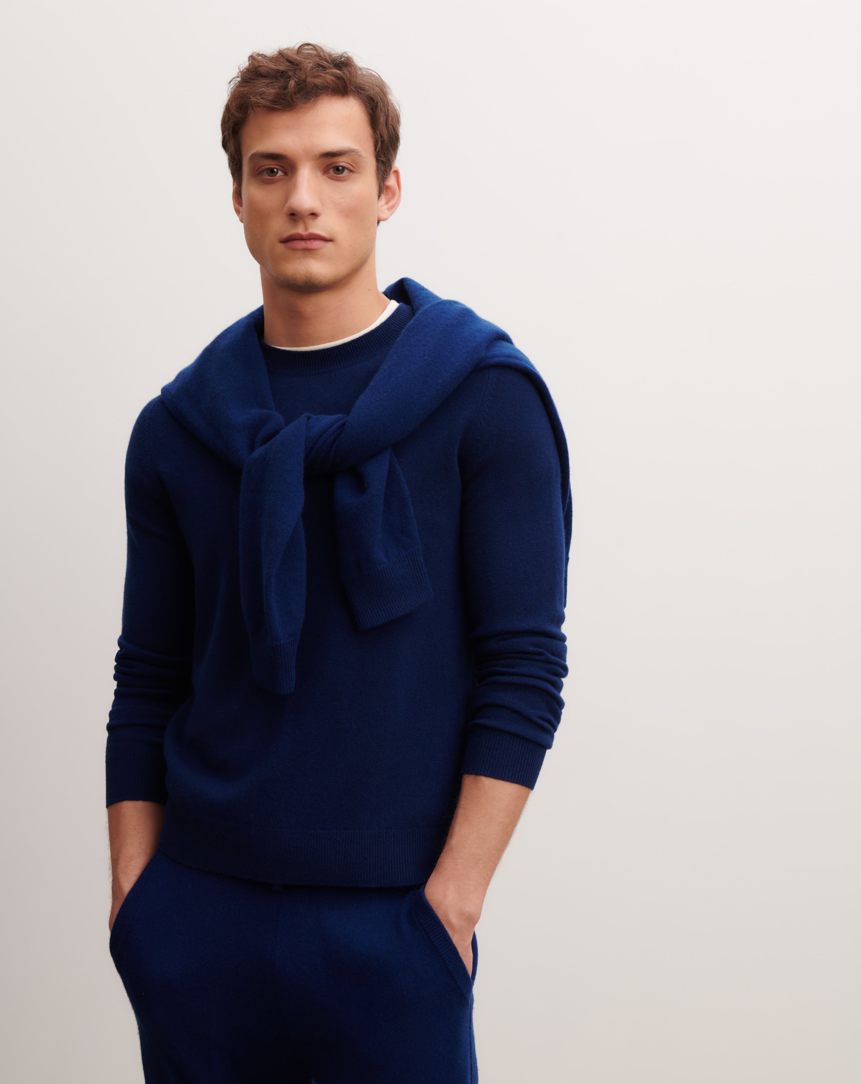 Pull col rond manches marteau-AMIRAL-100% cachemire