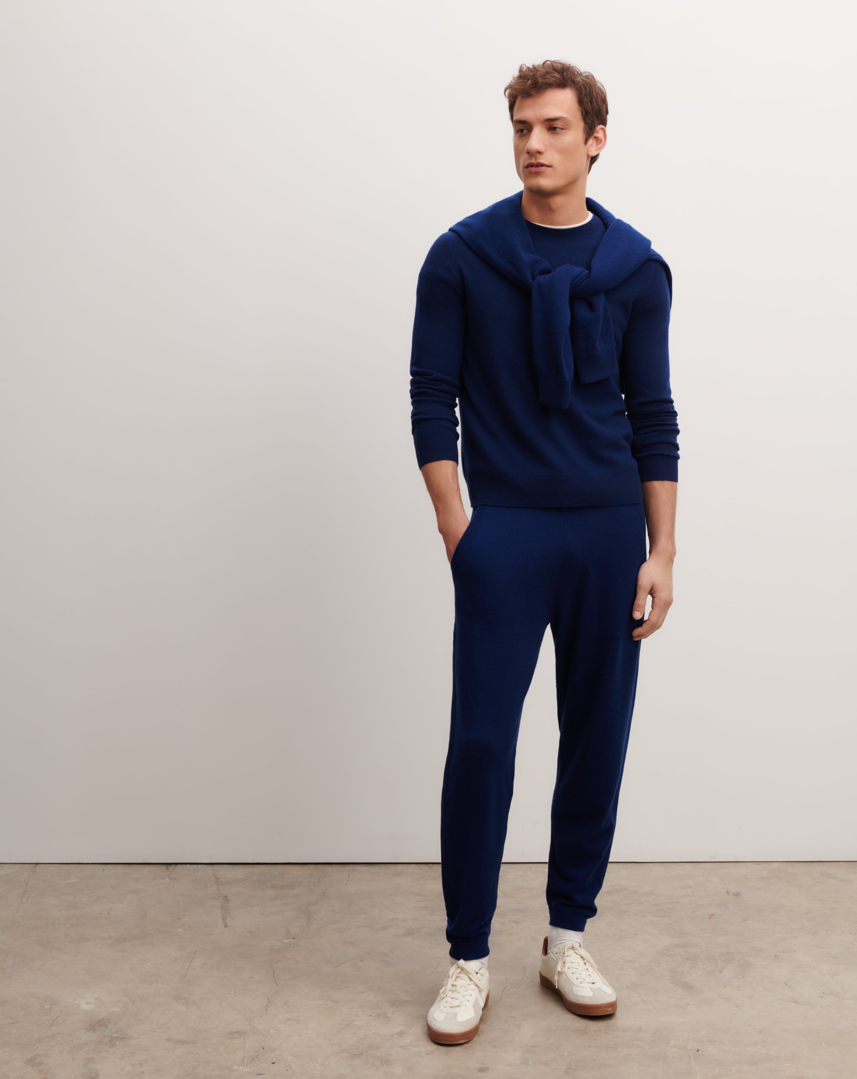 Pull col rond manches marteau-AMIRAL-100% cachemire