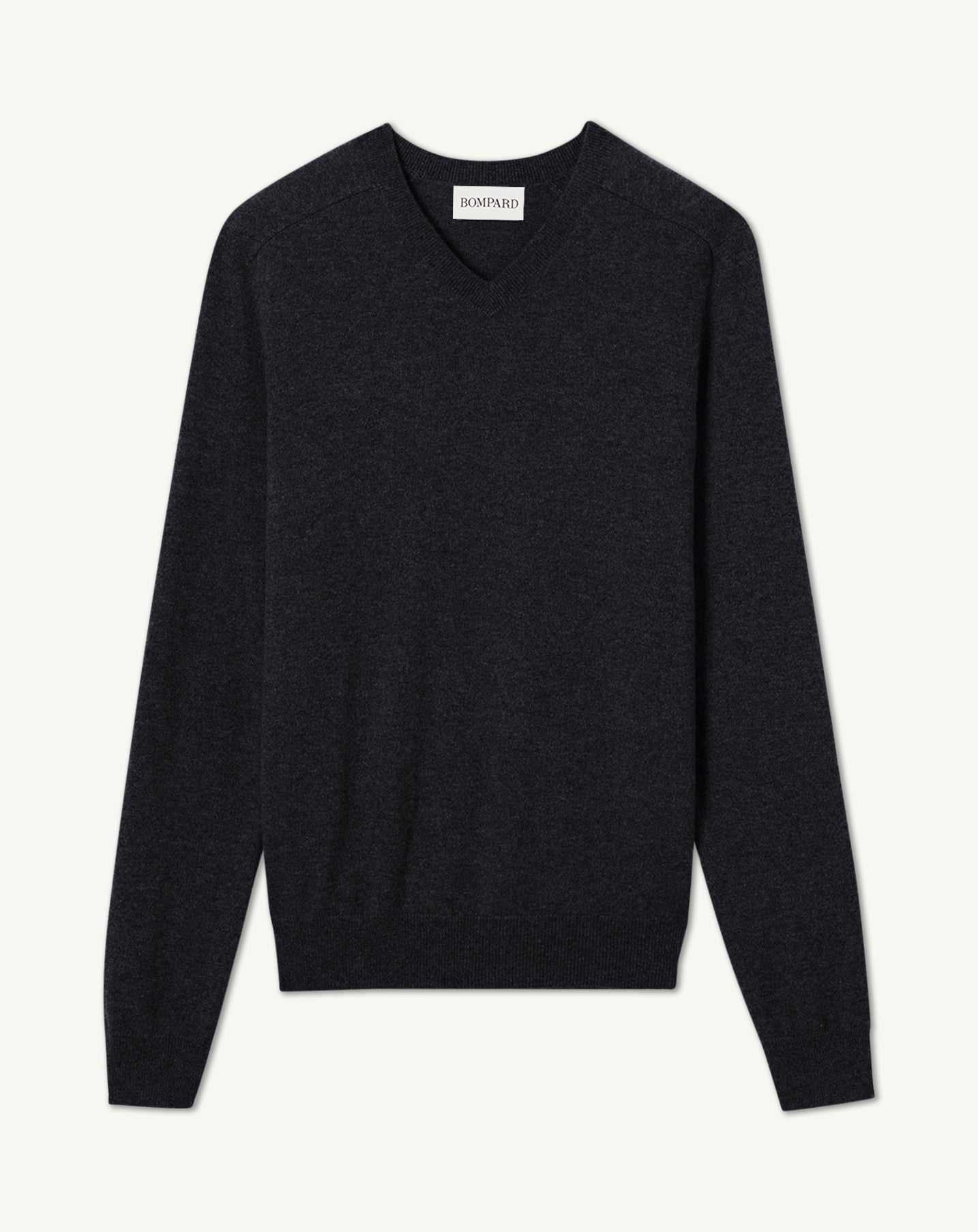 Pull V emmanchures marteau-NOIR-100% CACHEMIRE