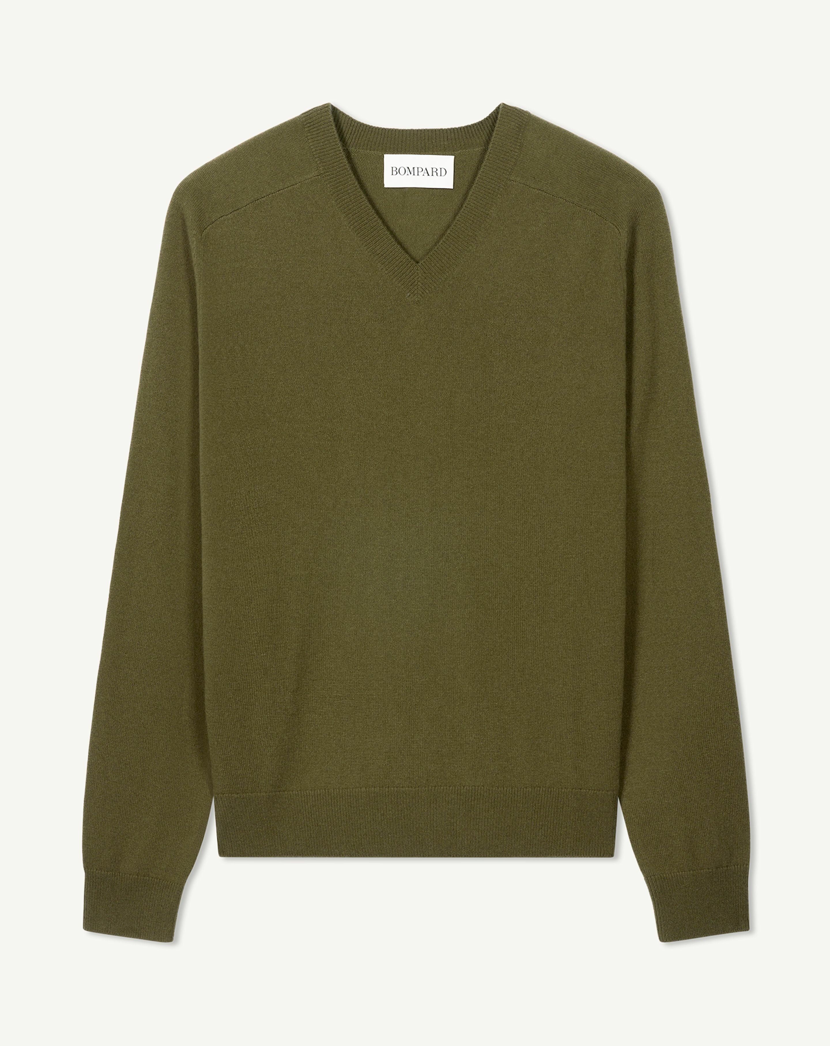 Pull V manches marteau-BRONZE-100% cachemire