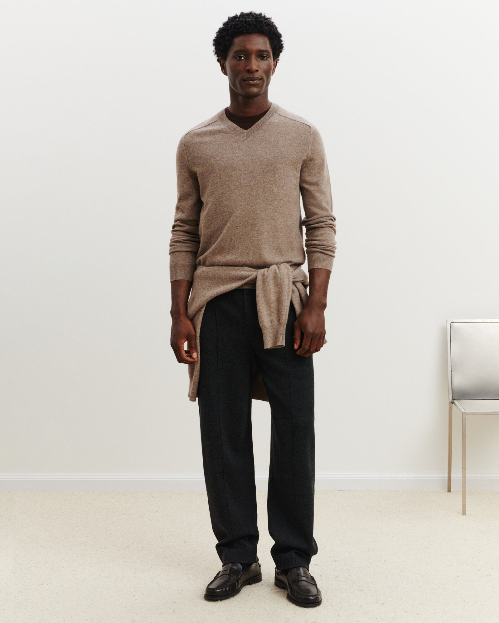 Pull V manches marteau-MILLET-100% cachemire