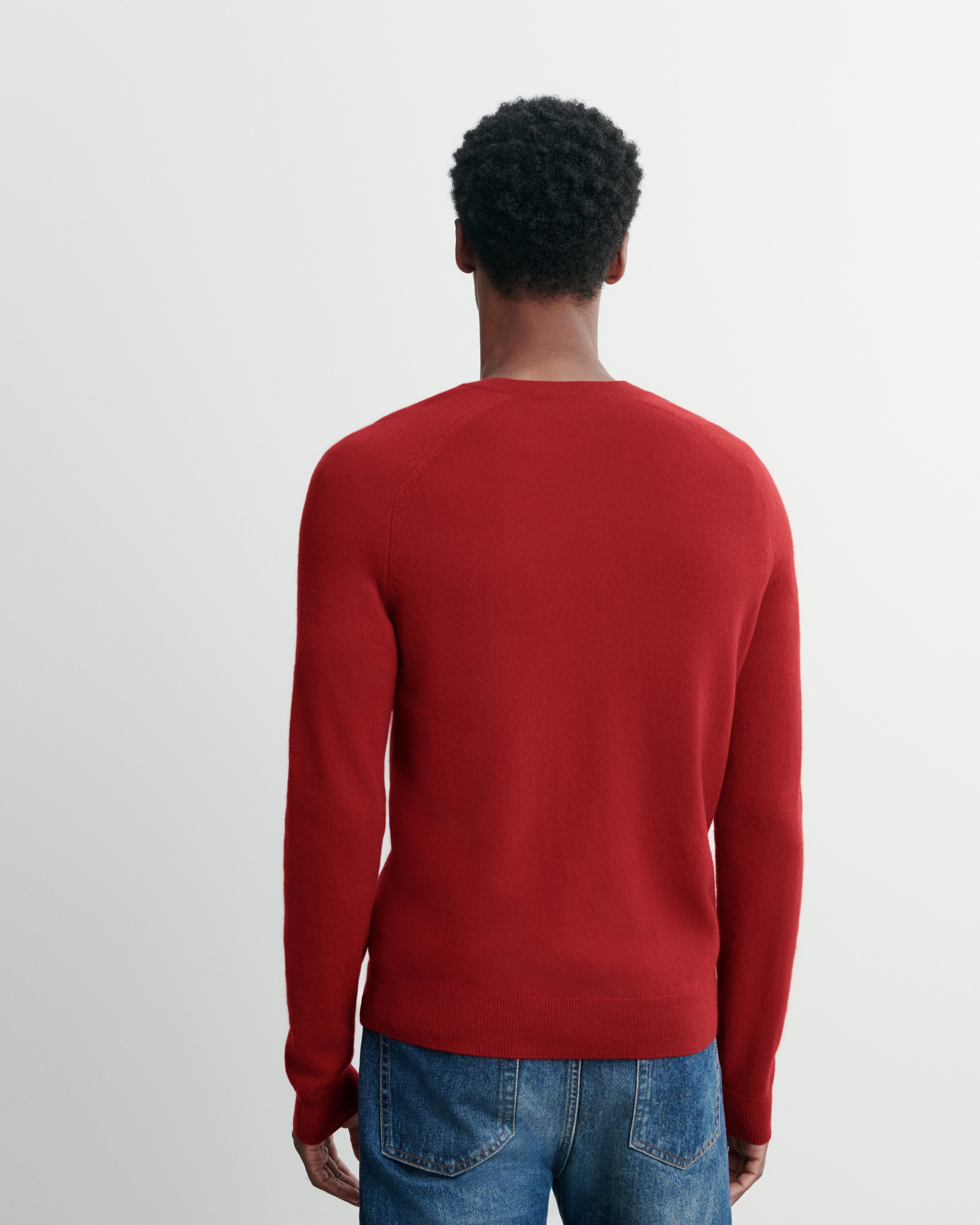Pull V manches marteau-ROUGE TANGO-100% cachemire