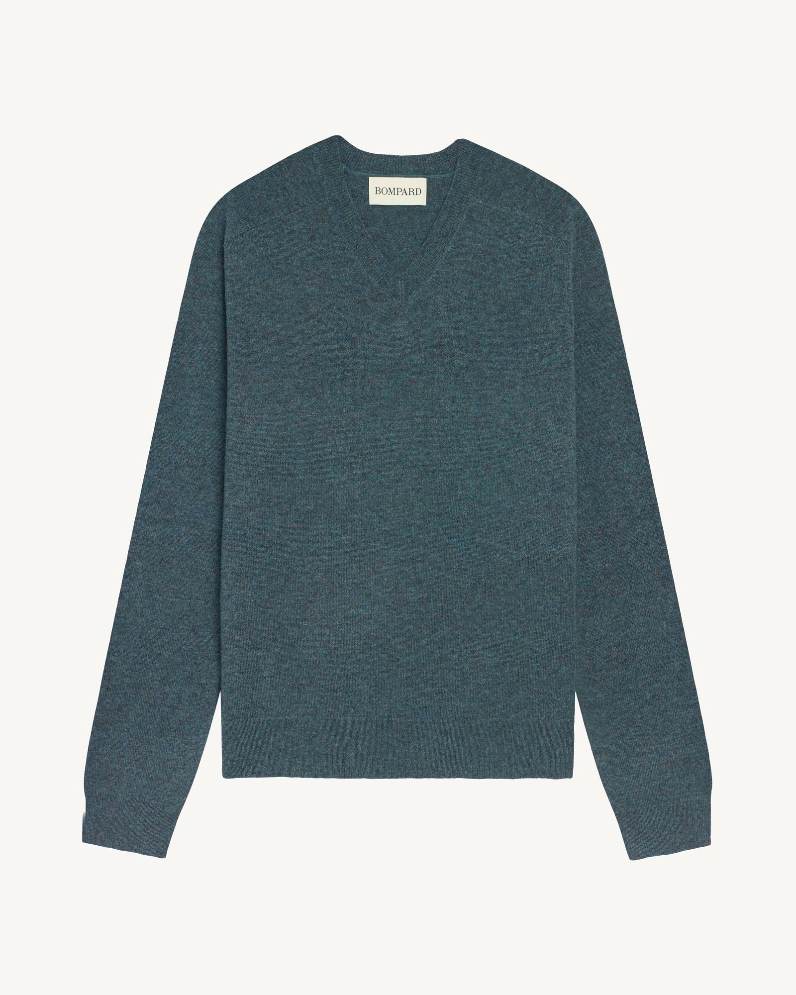 Pull V manches marteau-BLEU GRANIT-100% cachemire