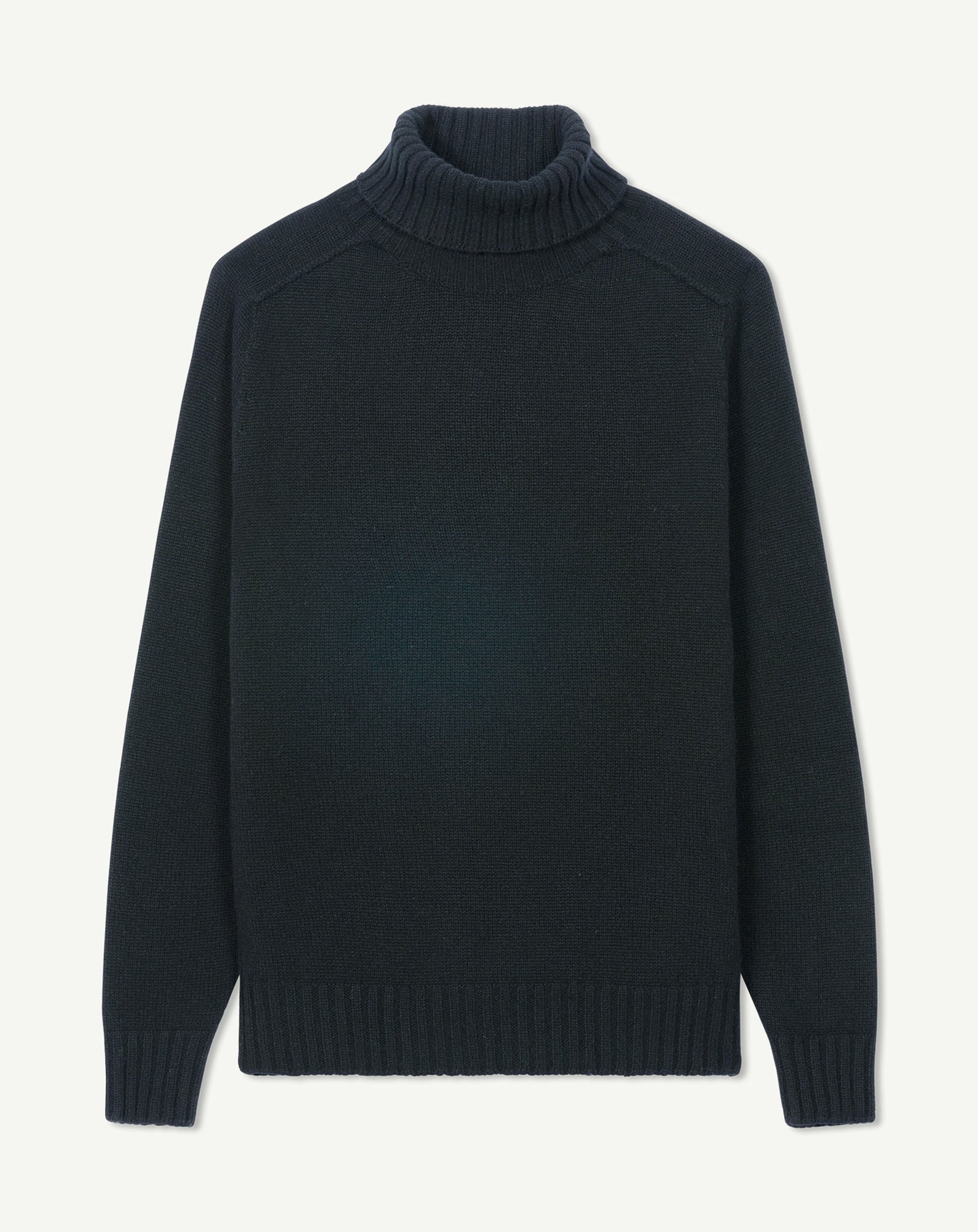 Col roulé manches marteau-NOIR-100% cachemire