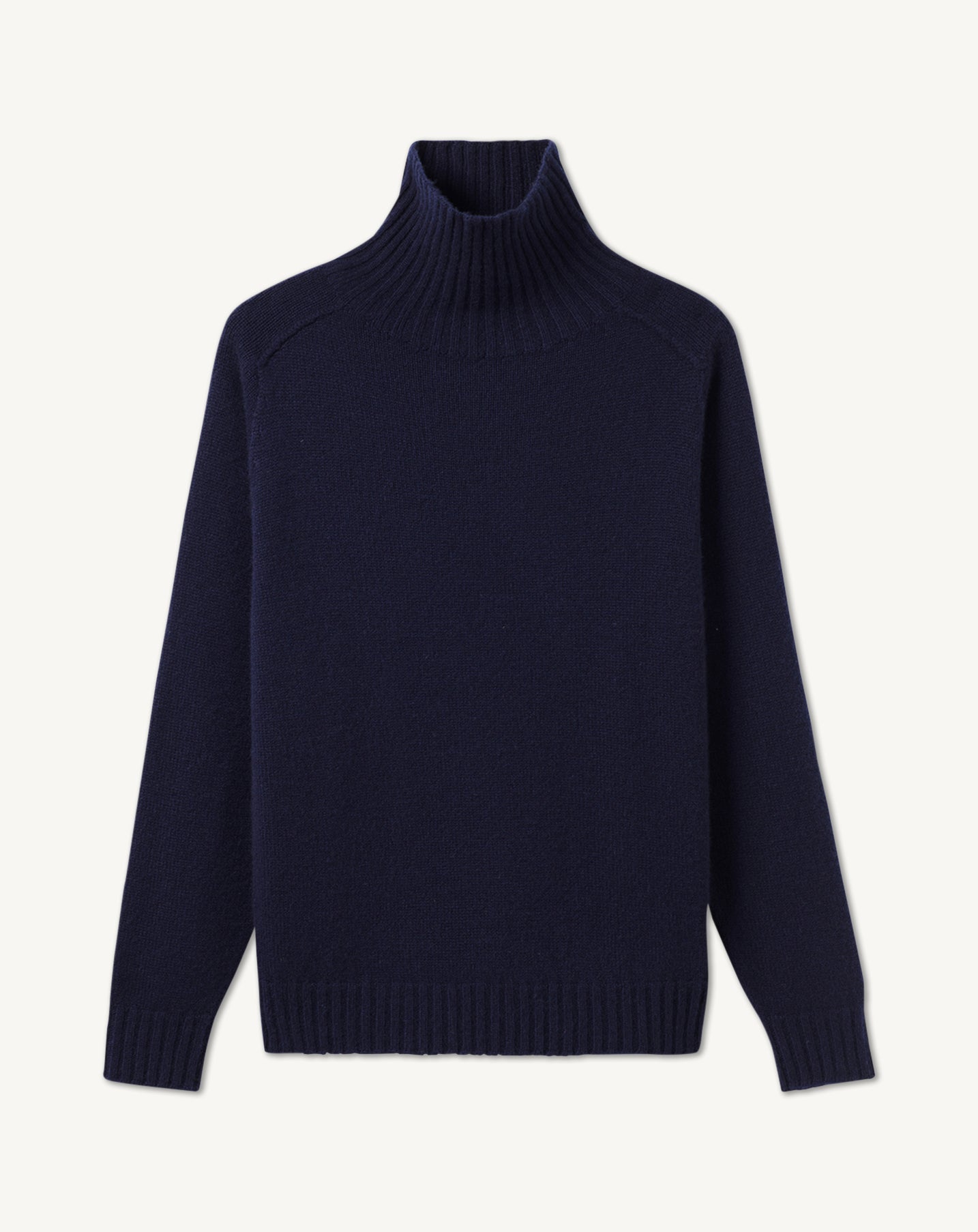 Pull col roulé sans coutures-MARINE-100% CACHEMIRE