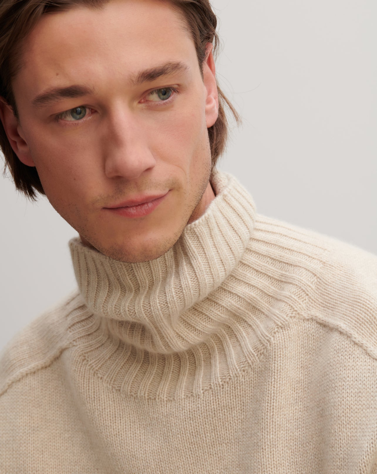 Col roulé manches marteau-AVOINE-100% cachemire