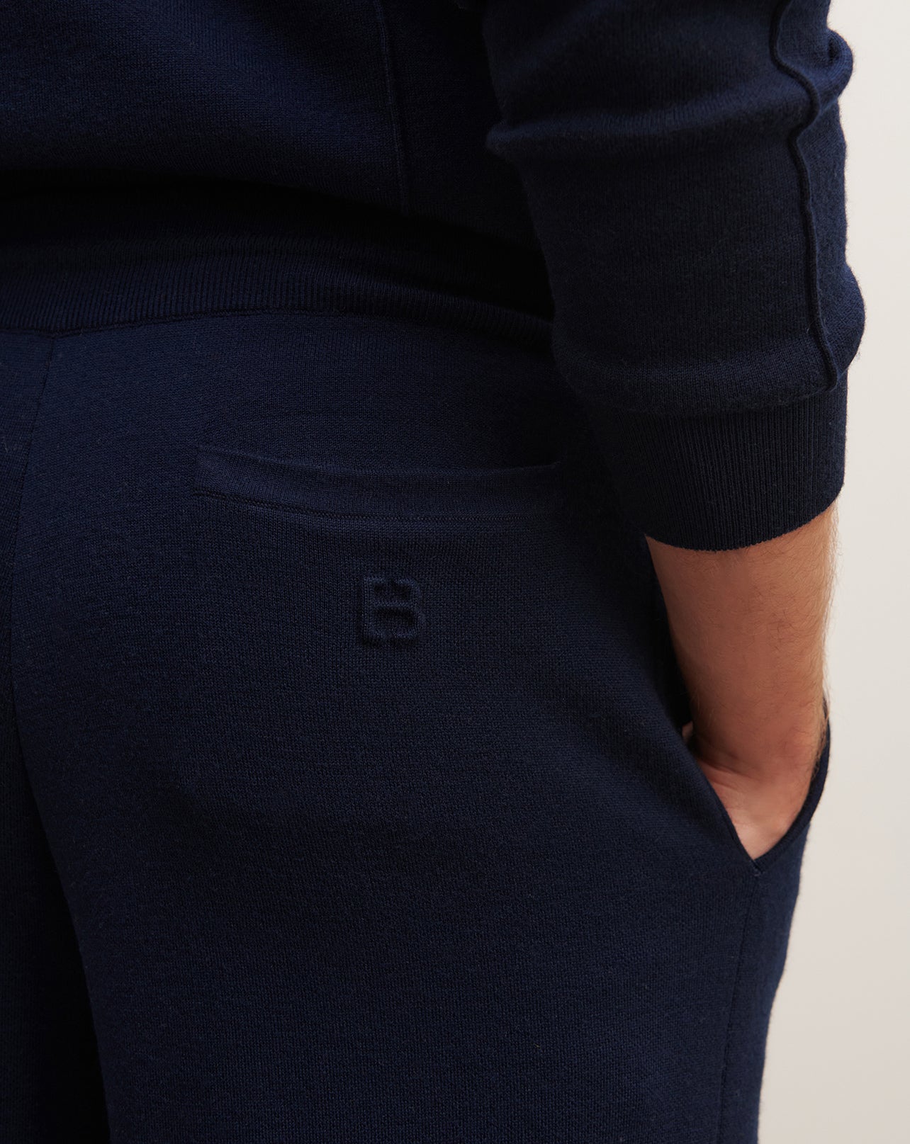 Pantalon casual double face-MARINE-100% LAINE