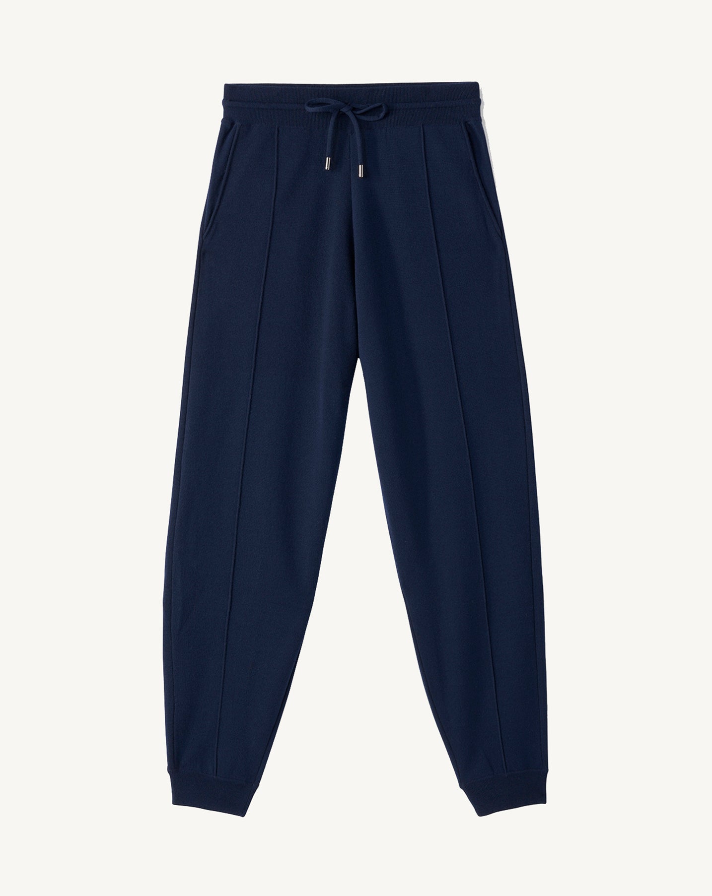 Pantalon casual double face-MARINE-100% LAINE