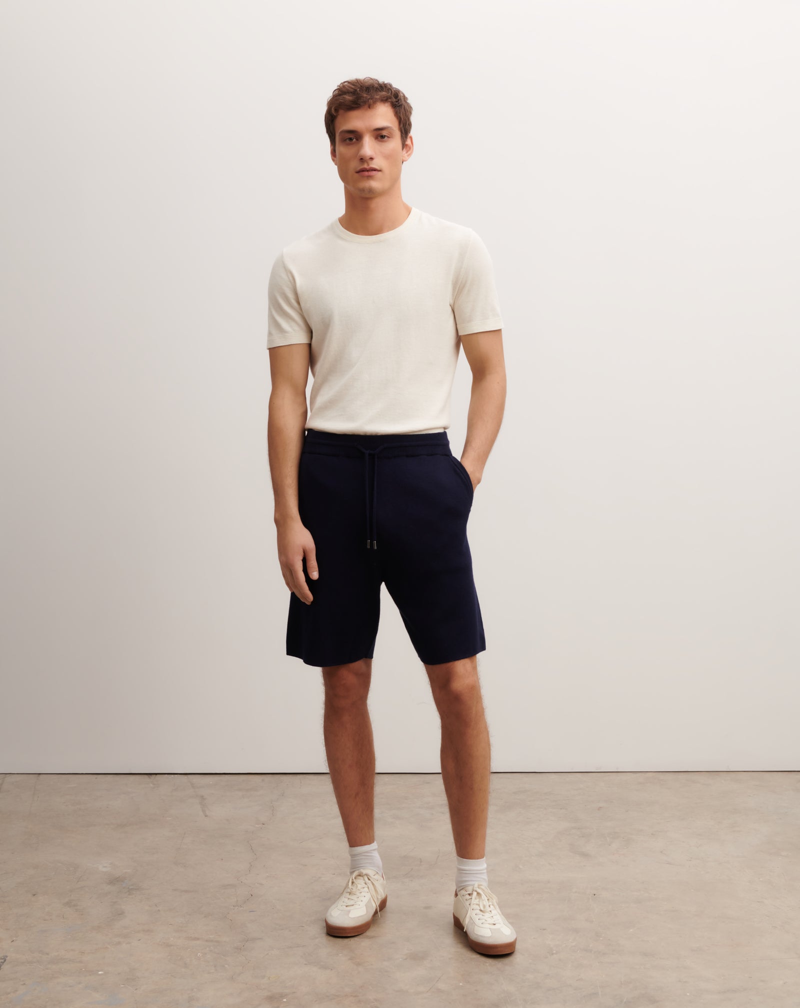 Short maille-MARINE/SAILOR-85% pima coton 15% cachemire