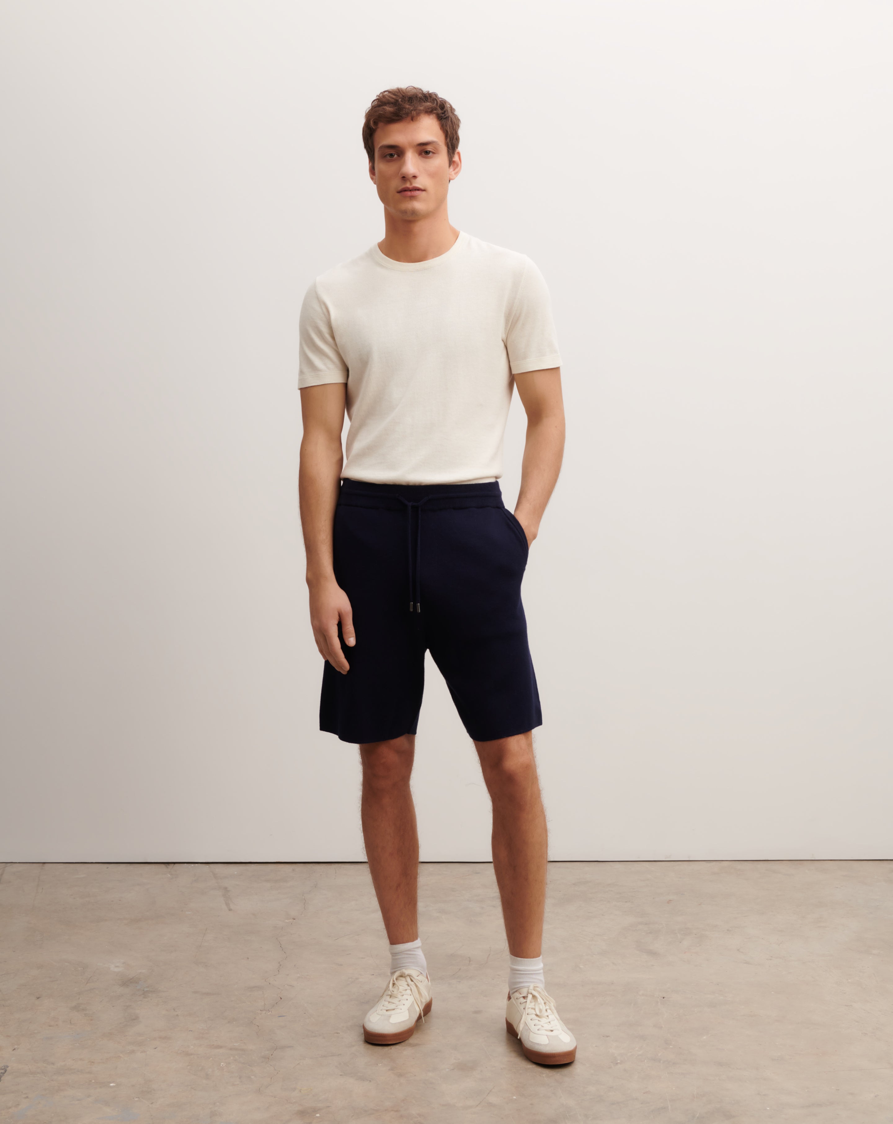 Short maille-MARINE/SAILOR-85% pima coton 15% cachemire