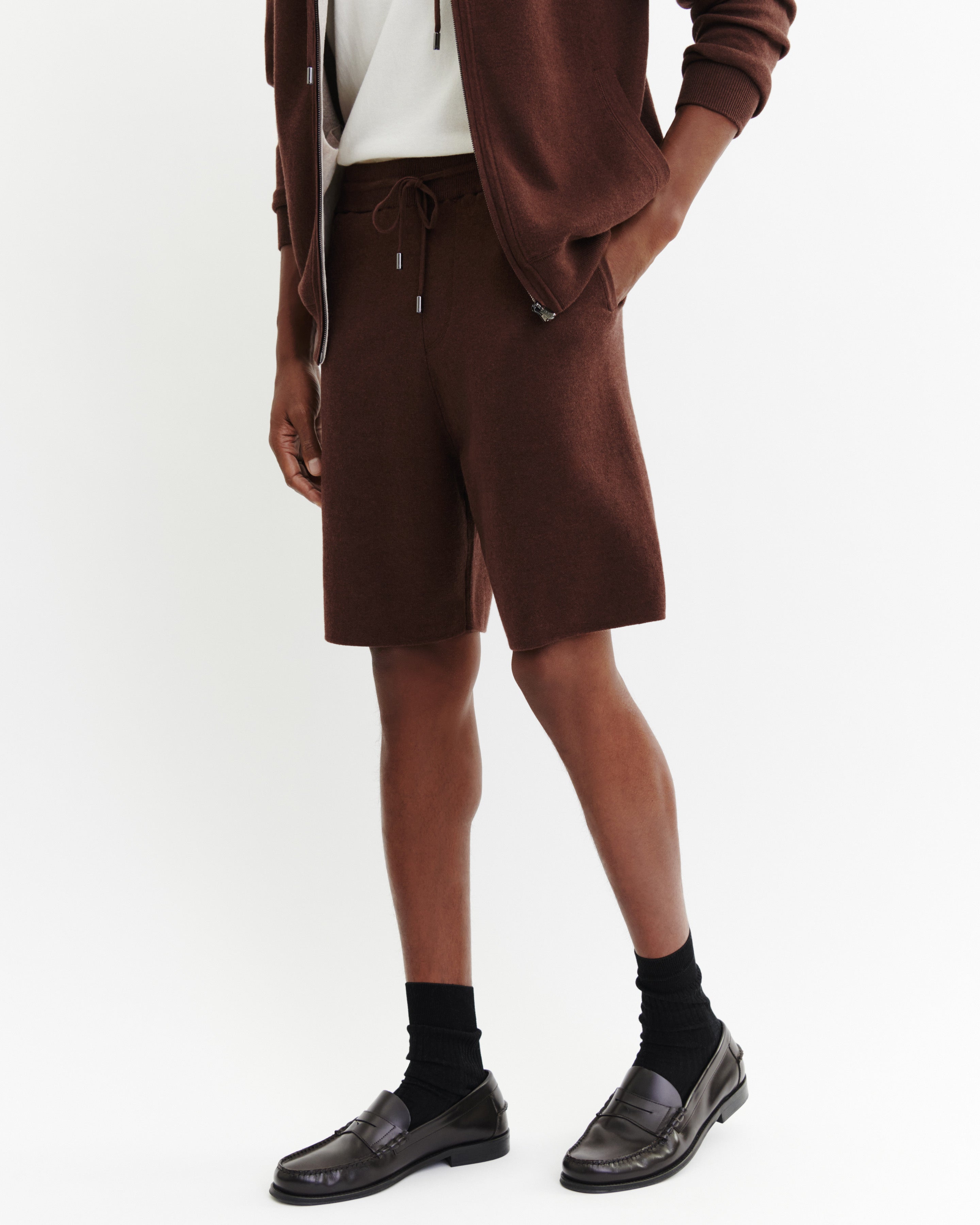 Short maille-CAFE/TOURTERELLE-85% pima coton 15% cachemire