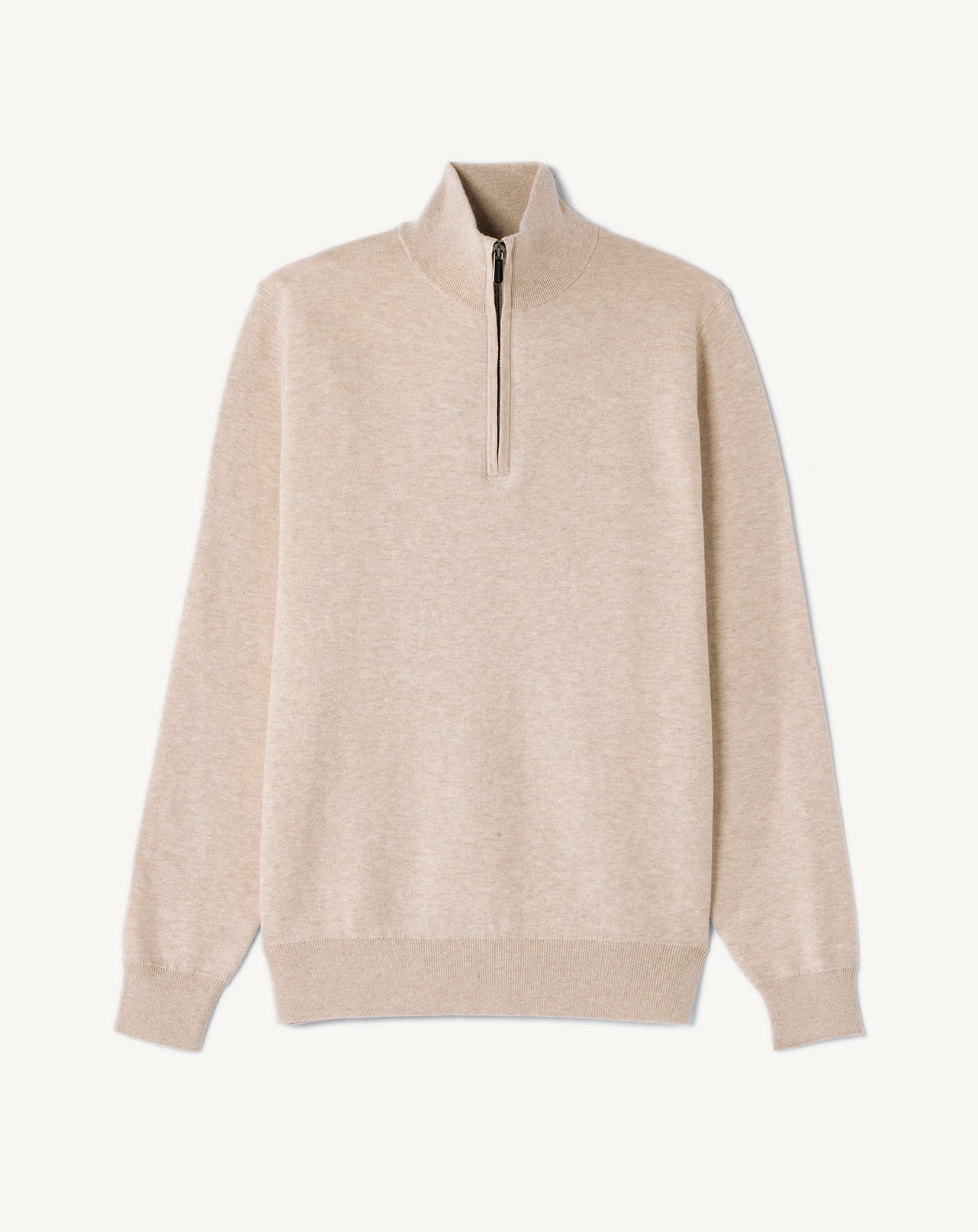 Pull col camionneur double face-TOURTERELLE/NATUREL-85% PIMA COTON 15% CACHEMIRE