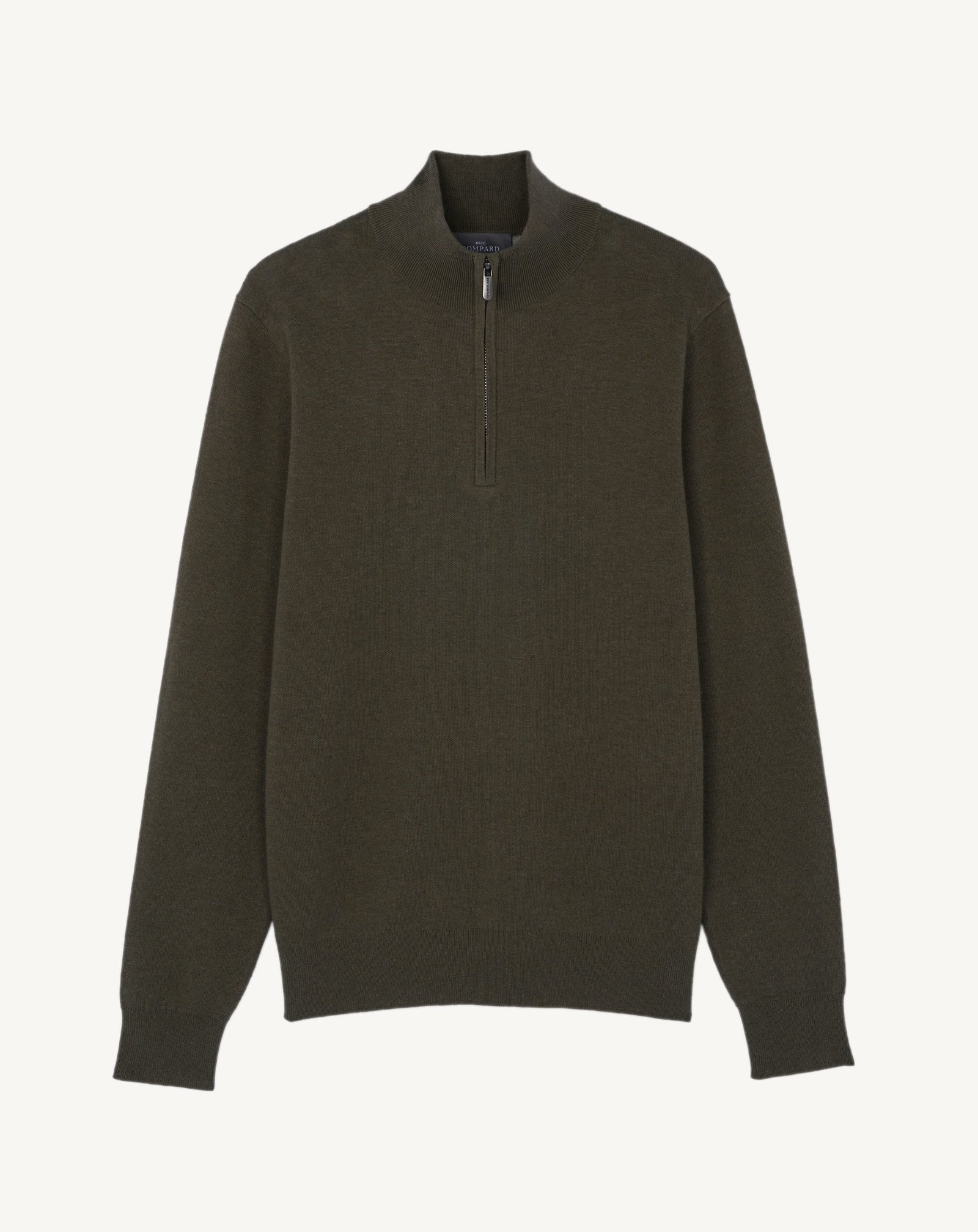 Pull double face-KAKI OMBRE/GRIS ARGENTE-85% pima coton 15% cachemire