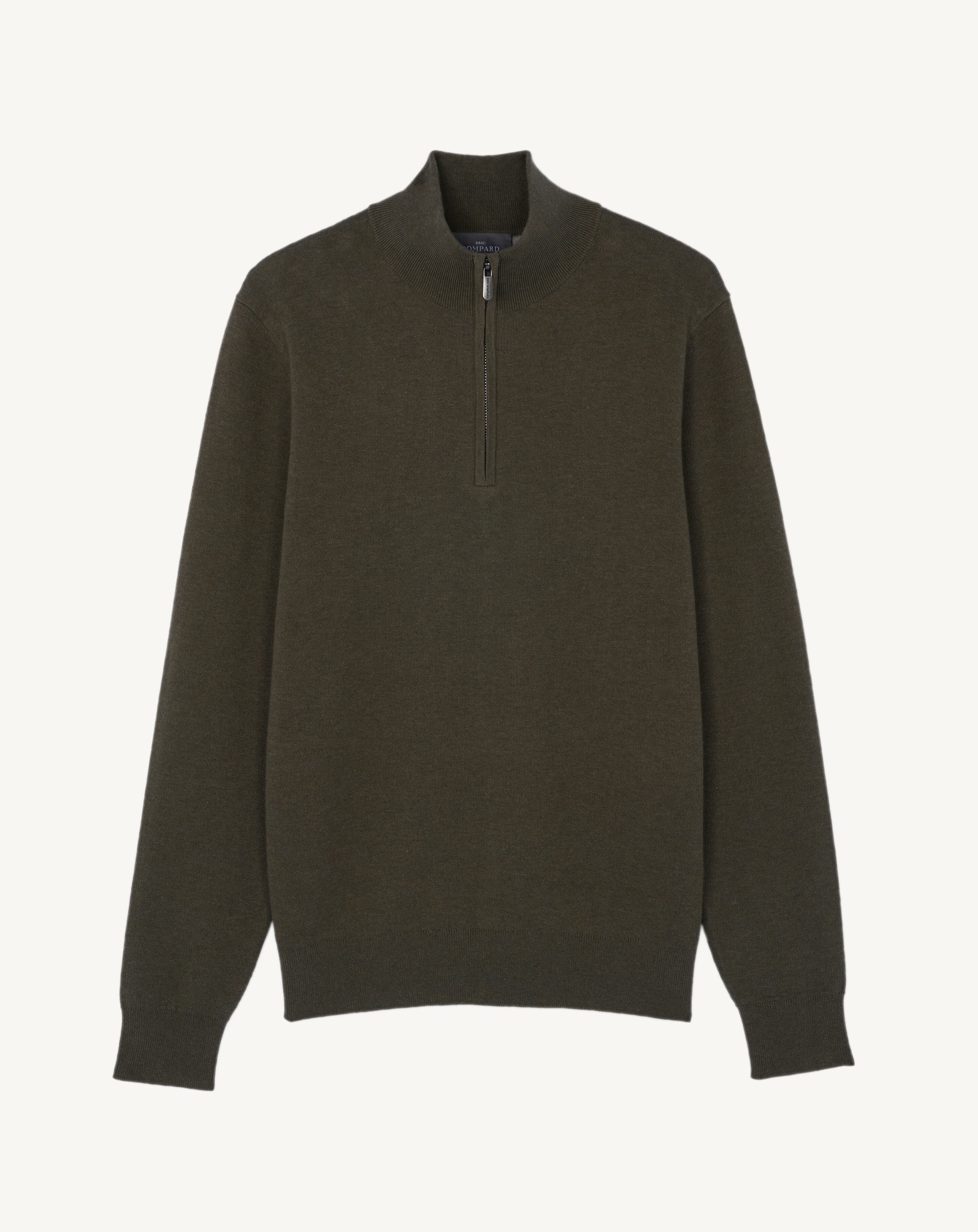 Pull double face-KAKI OMBRE/GRIS ARGENTE-85% pima coton 15% cachemire