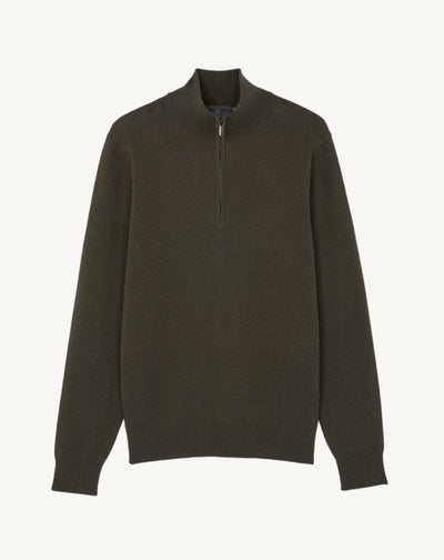 Pull double face-KAKI OMBRE/GRIS ARGENTE-85% pima coton 15% cachemire