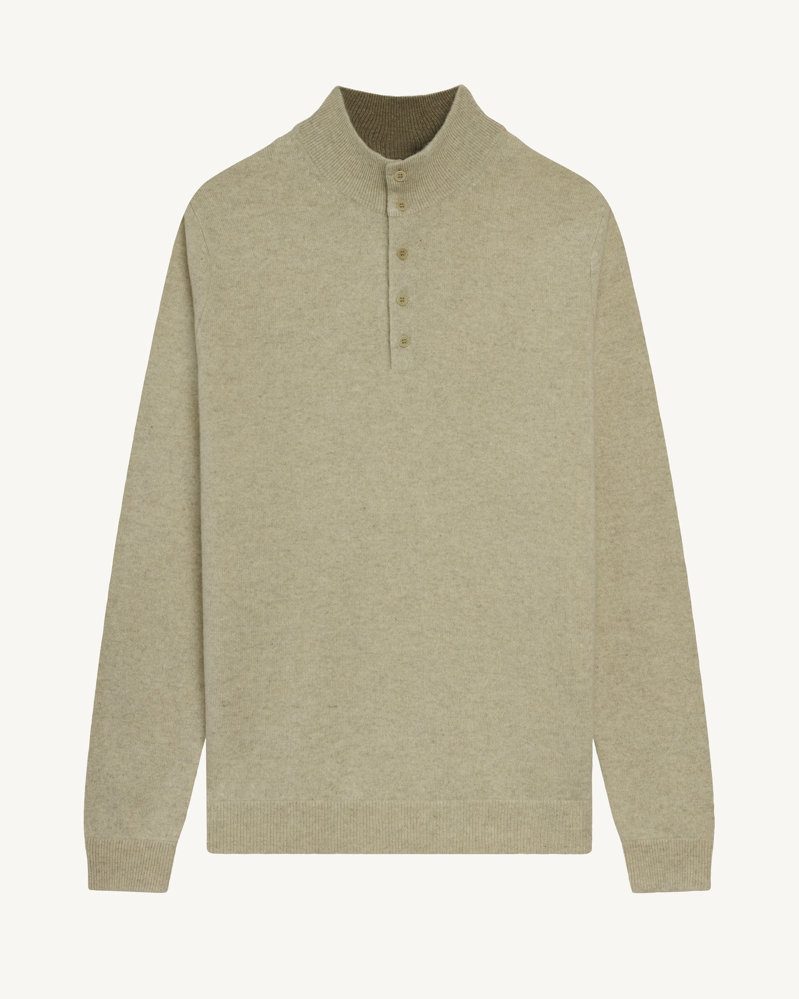 Pull col montant bicolore-AVOINE/BEIGE CENDRE-100% cachemire