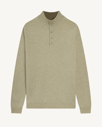 Pull col montant bicolore-AVOINE/BEIGE CENDRE-100% cachemire