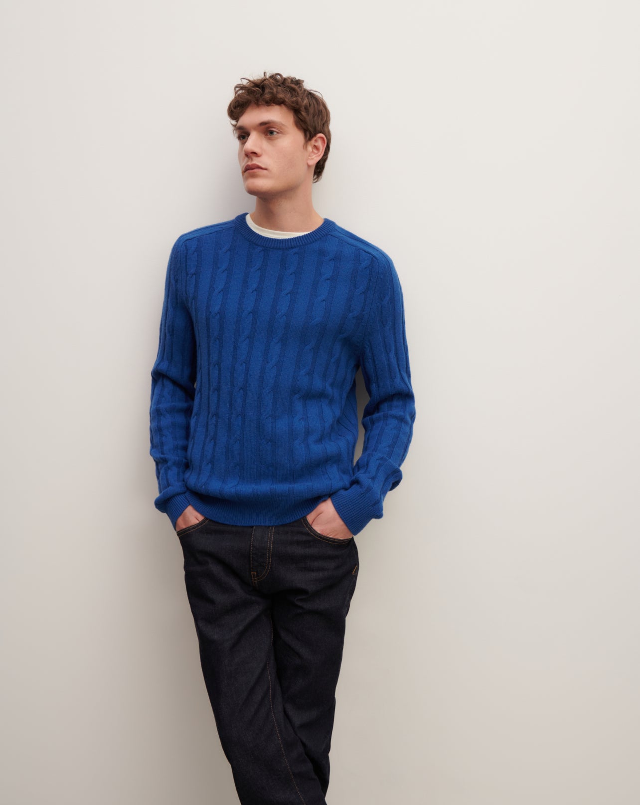 Pull col rond à torsades-NIAGARA-100% cachemire