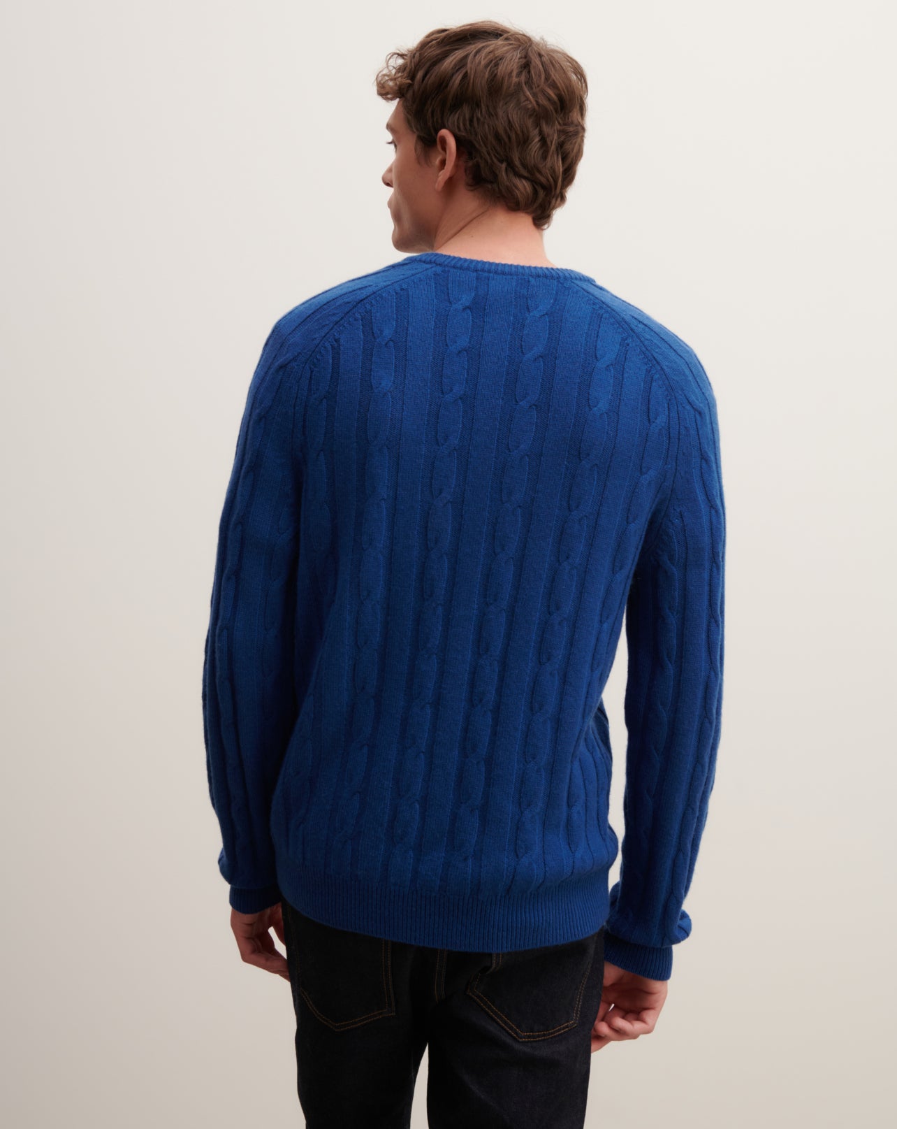 Pull col rond à torsades-NIAGARA-100% cachemire