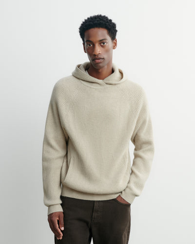 Pull à capuche à côtes-AVOINE-100% cachemire