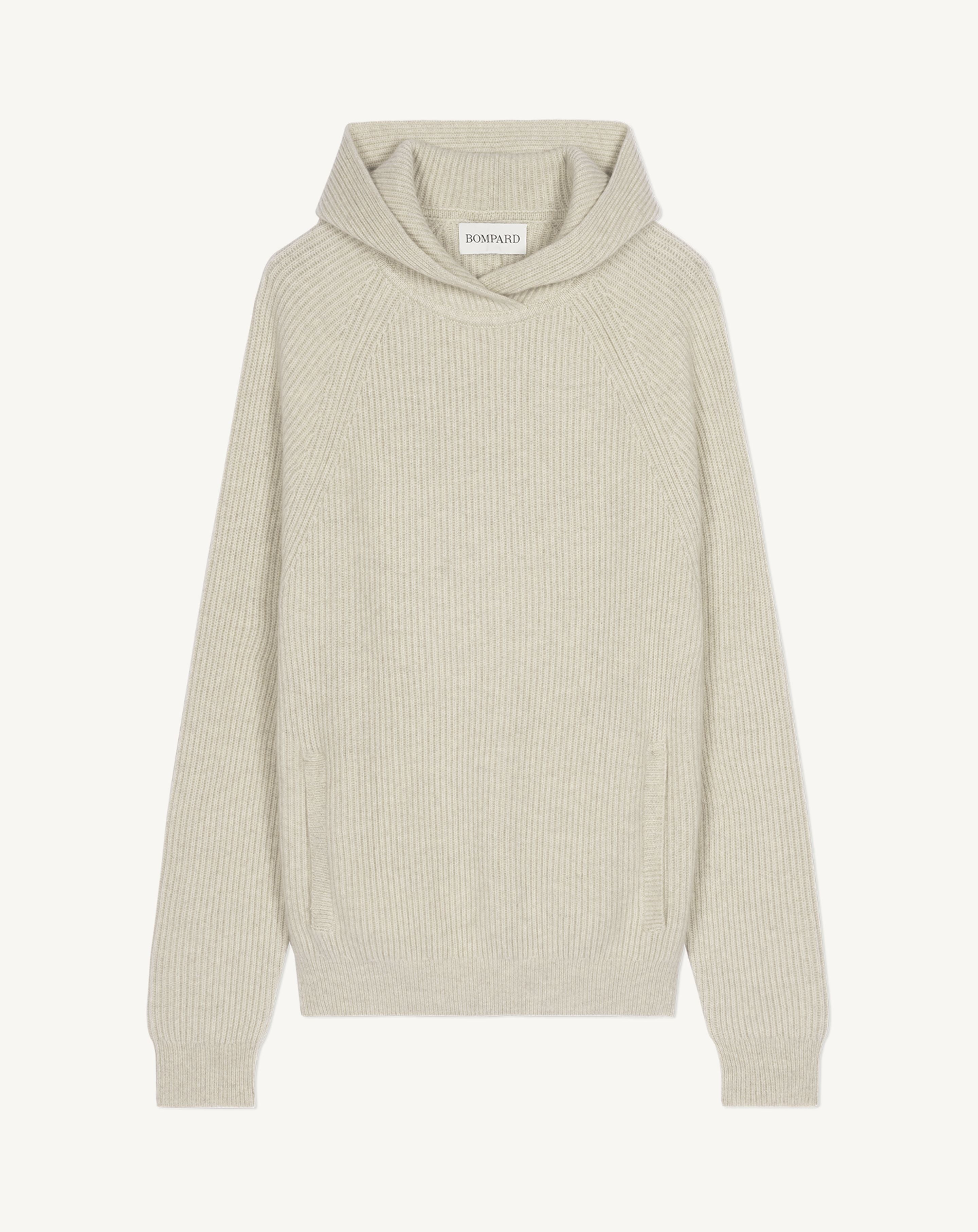 Pull à capuche à côtes-AVOINE-100% cachemire
