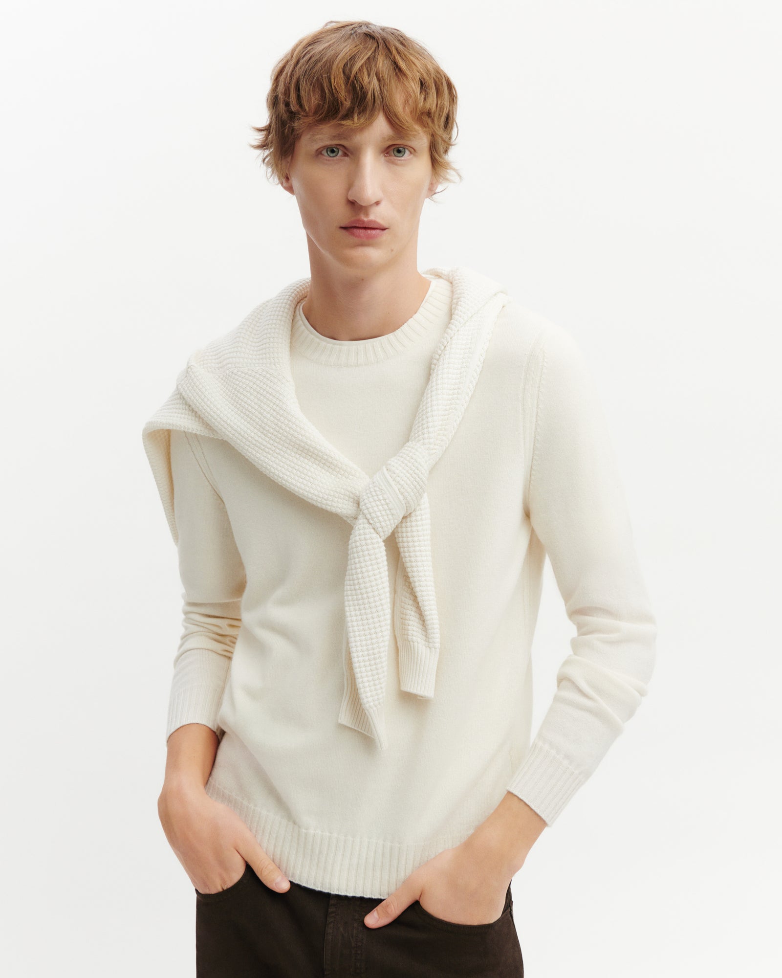Pull col rond-NATUREL-70% cachemire 30% soie
