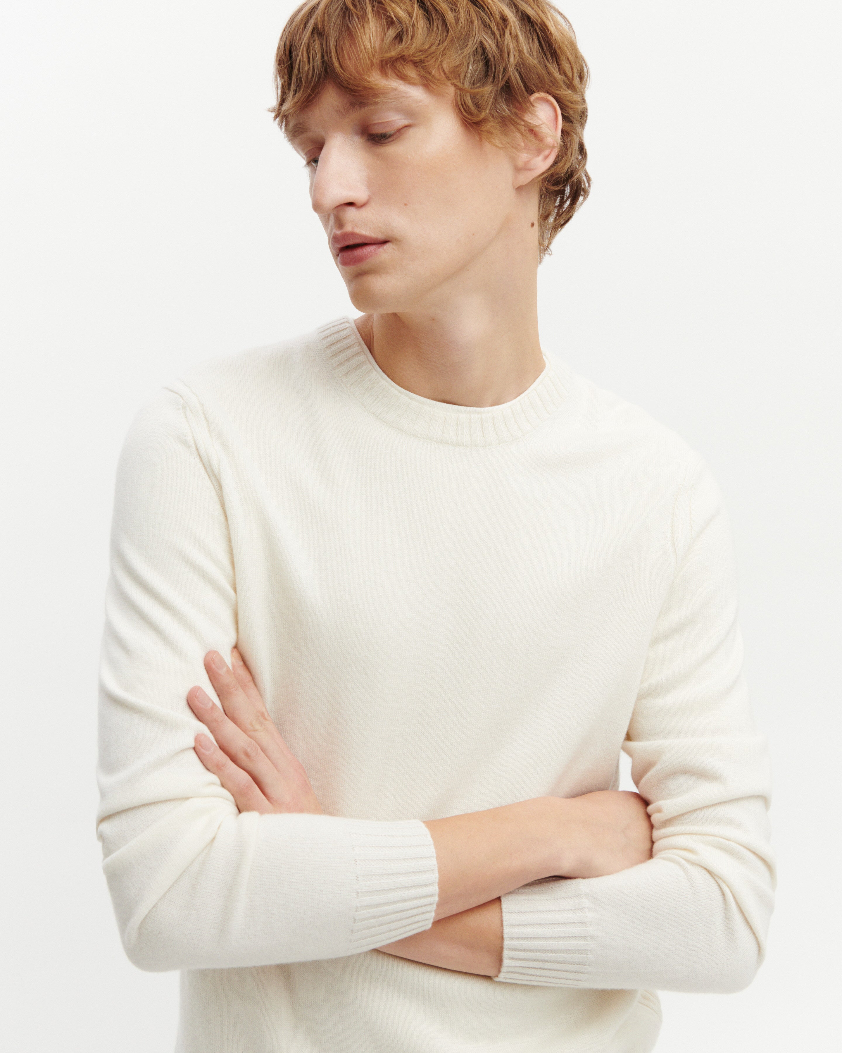 Pull col rond-NATUREL-70% cachemire 30% soie