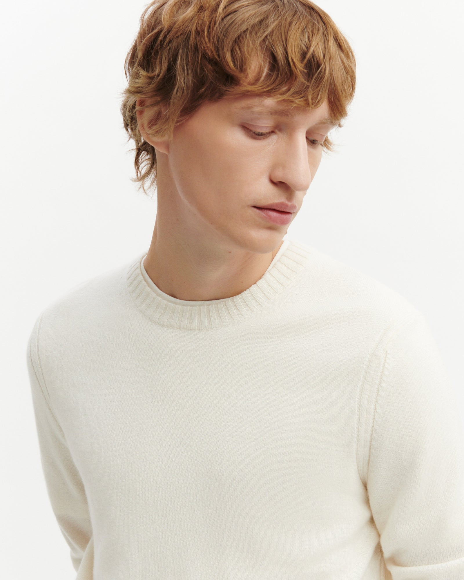 Pull col rond-NATUREL-70% cachemire 30% soie