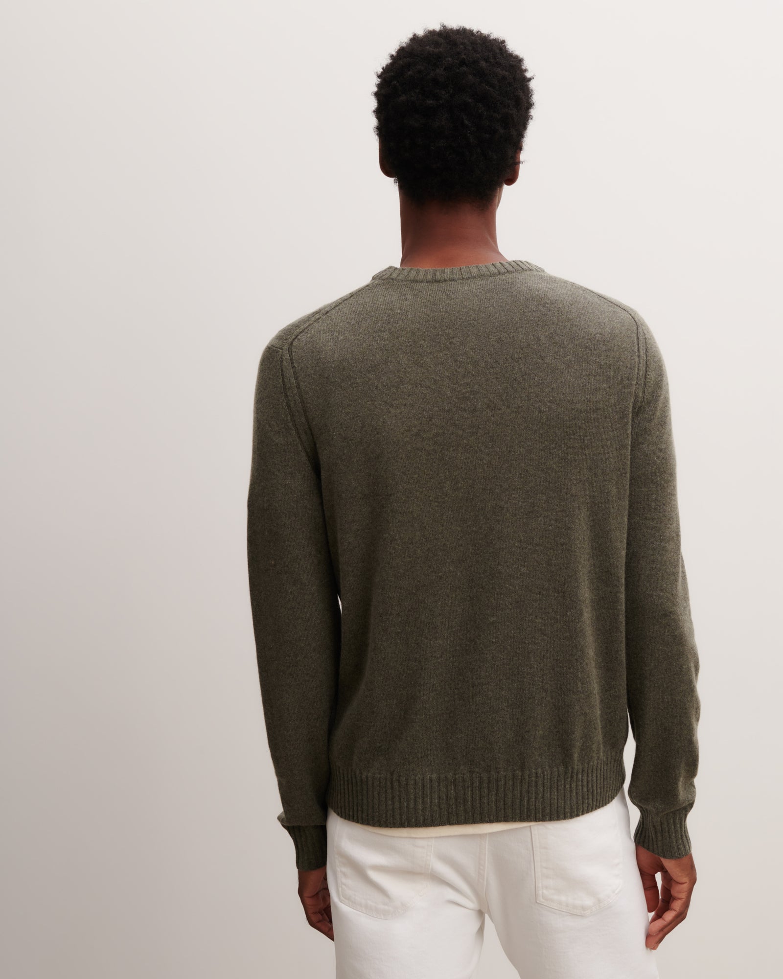 Pull col rond-KAKI OMBRE-70% cachemire 30% soie