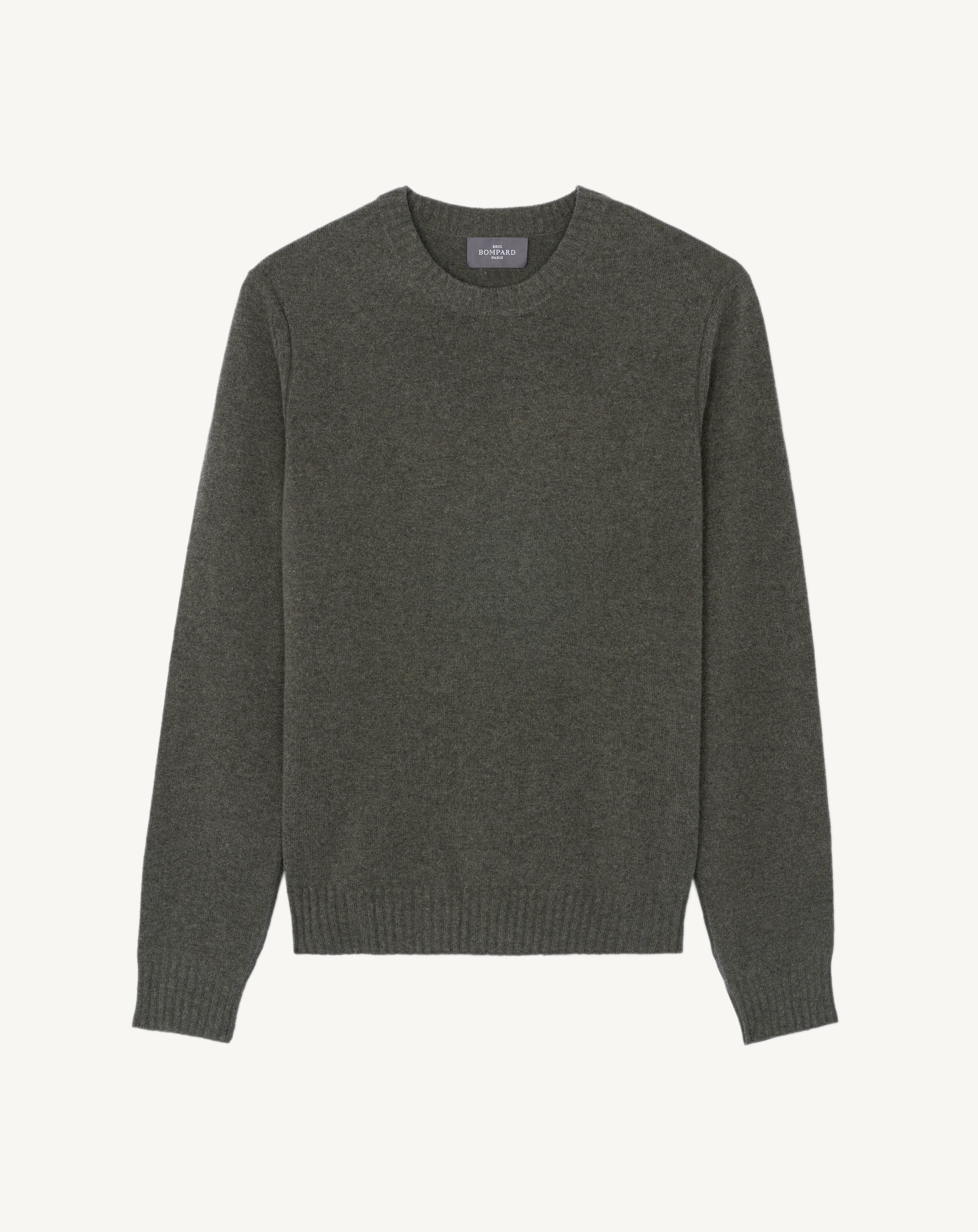 Pull col rond-KAKI OMBRE-70% cachemire 30% soie