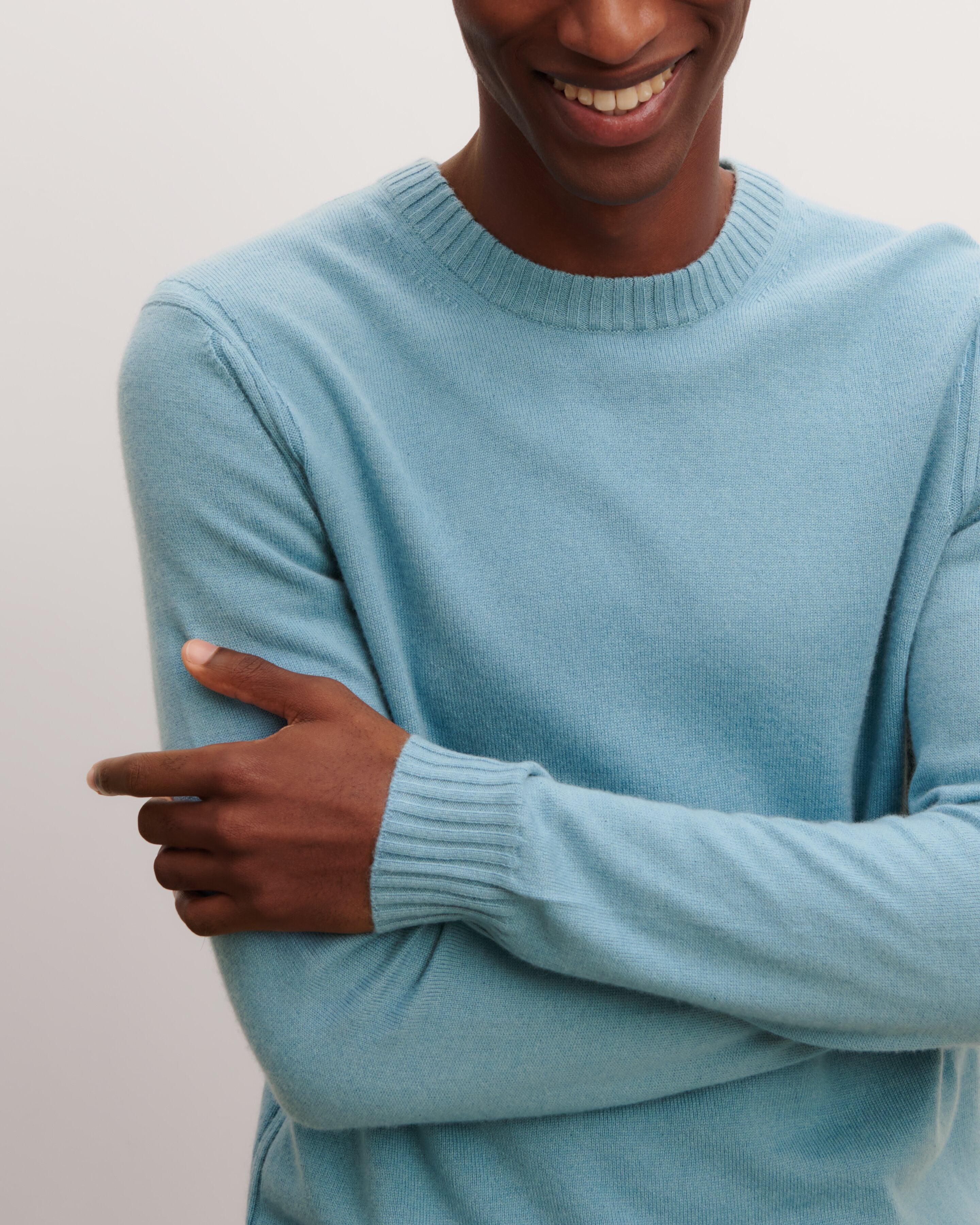 Pull col rond-BLEU HERON-70% cachemire 30% soie