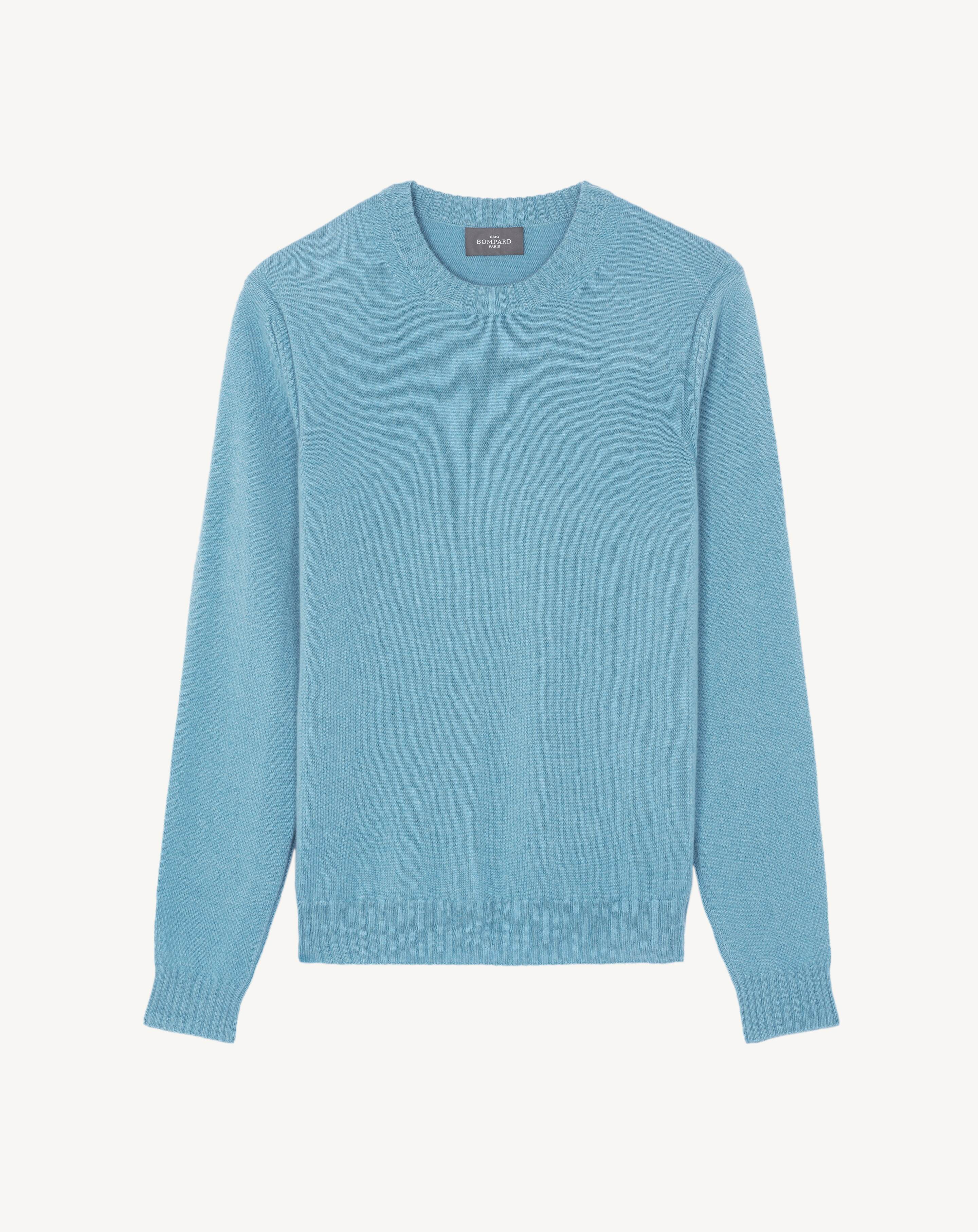 Pull col rond-BLEU HERON-70% cachemire 30% soie