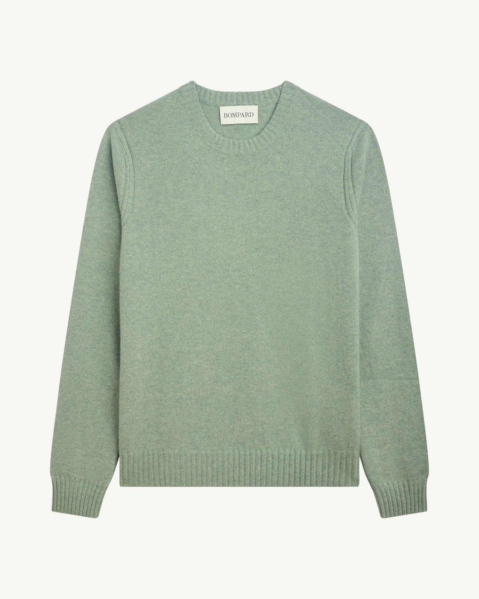 Pull col rond-VERT DE GRIS-70% cachemire 30% soie