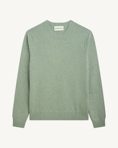 Pull col rond-VERT DE GRIS-70% cachemire 30% soie
