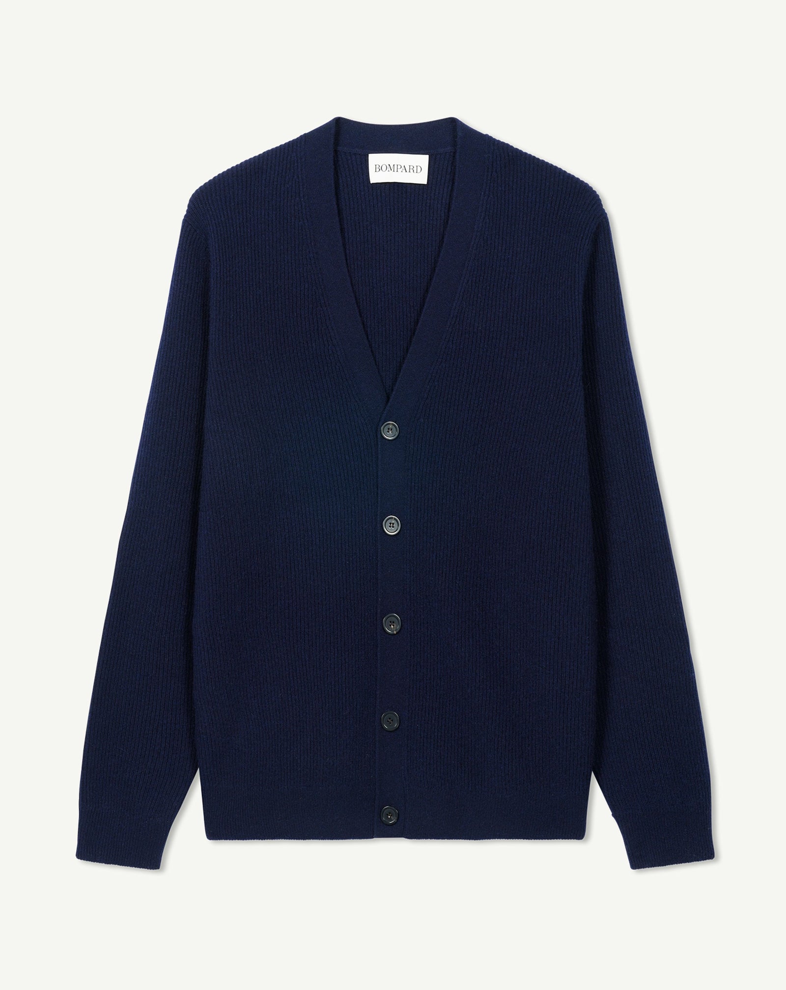 Cardigan à côtes-MARINE-100% cachemire