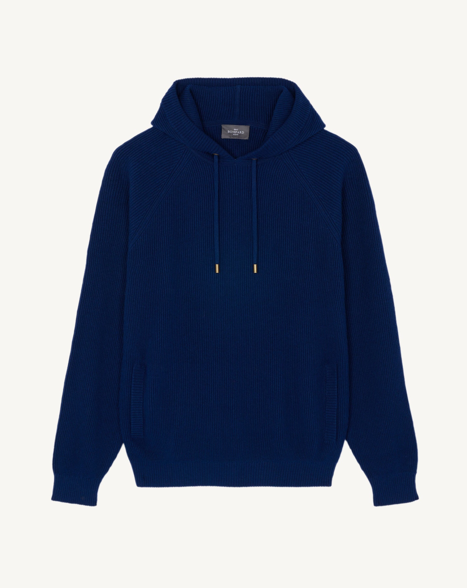 Pull à capuche à côtes-AMIRAL-70% coton bio 30% cachemire