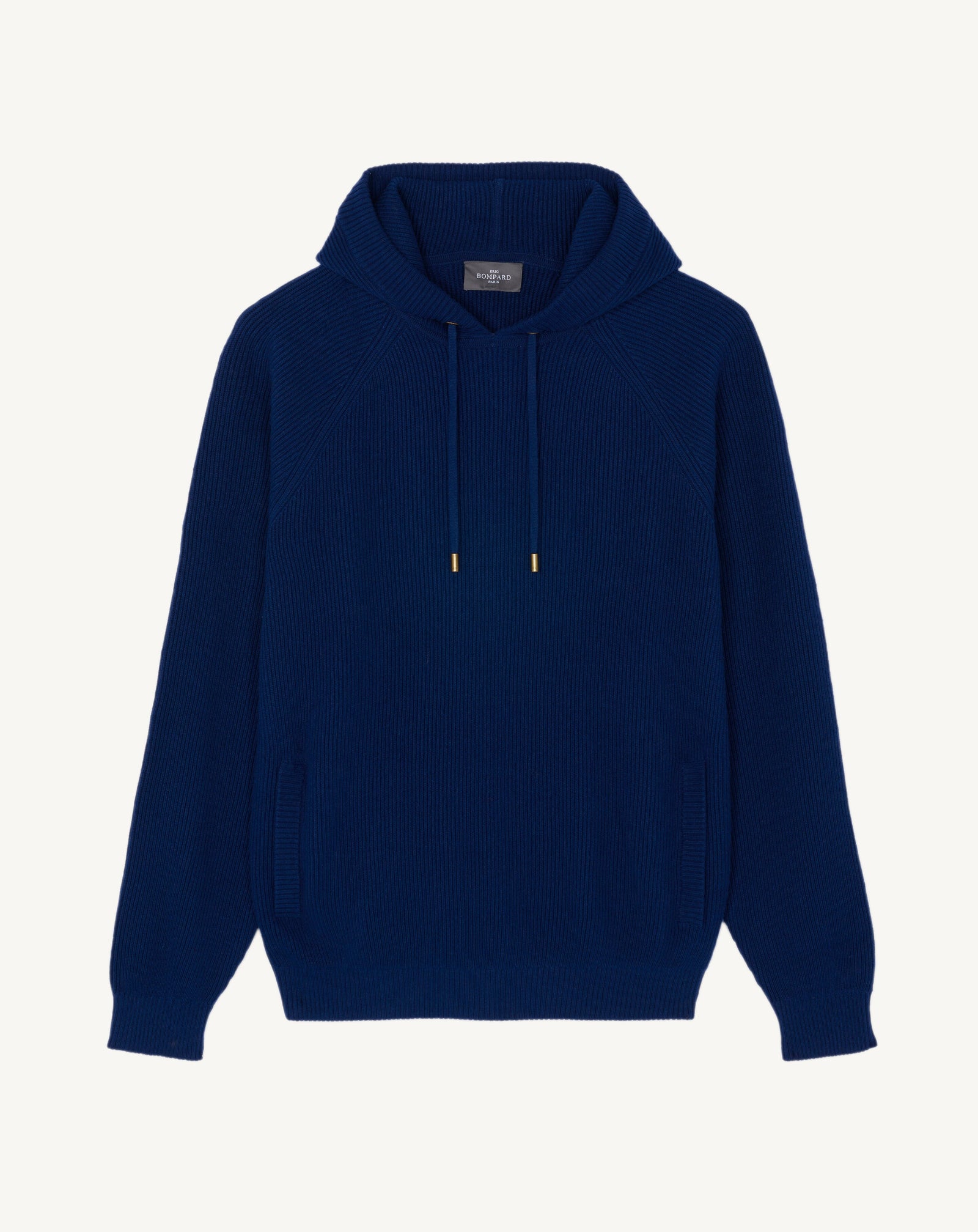 Pull à capuche à côtes-AMIRAL-70% coton bio 30% cachemire