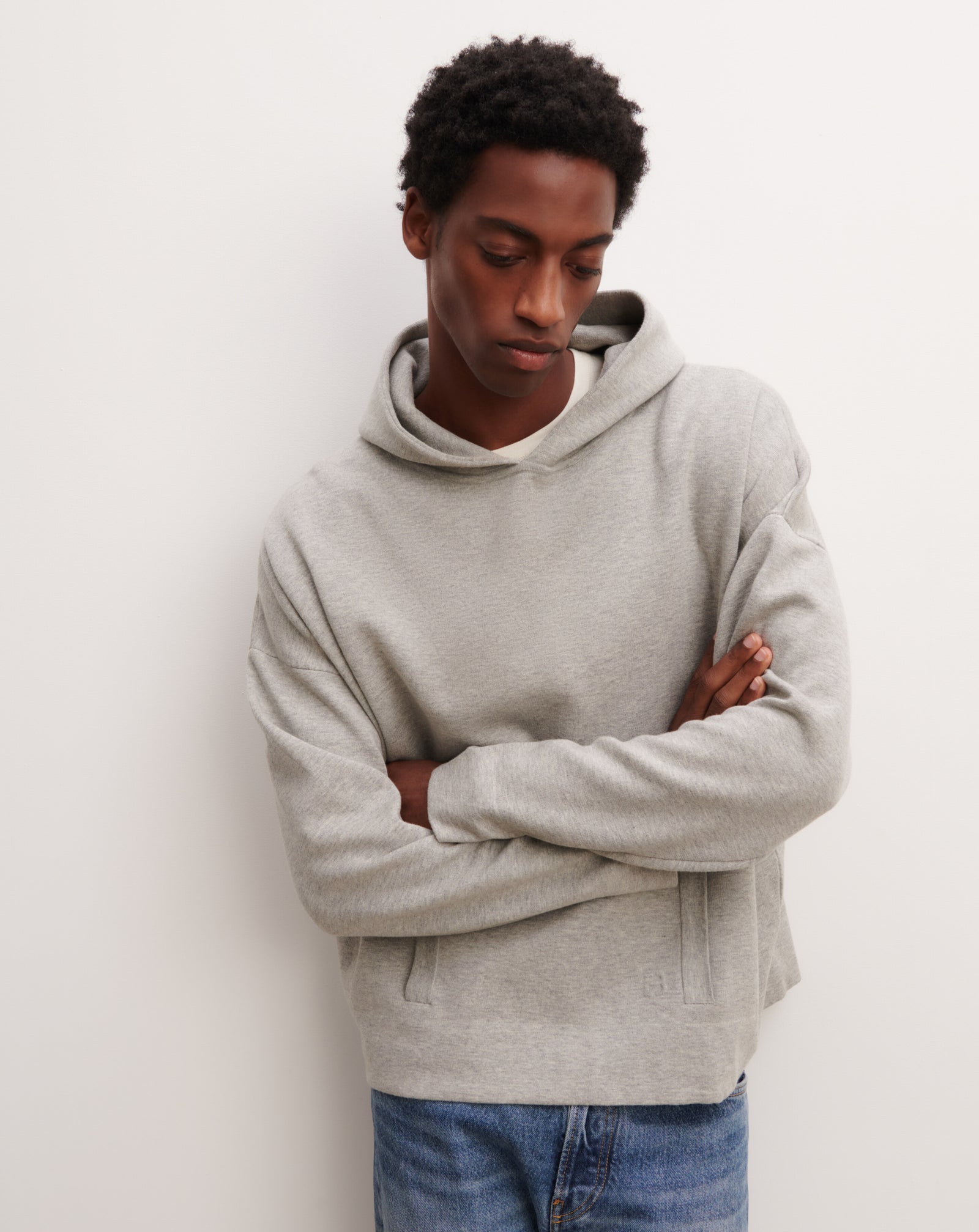 Pull à capuche double face-GRIS ARGENTE/NATUREL-85% coton 15% cachemire