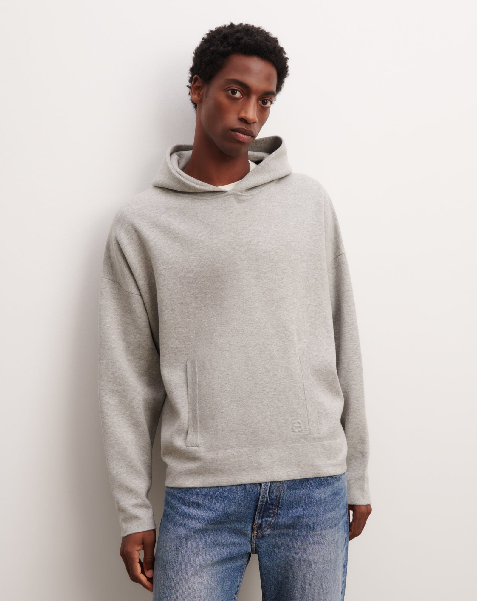Pull à capuche double face-GRIS ARGENTE/NATUREL-85% coton 15% cachemire