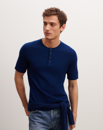 T-shirt col tunisien-AMIRAL-70% coton 30% cachemire